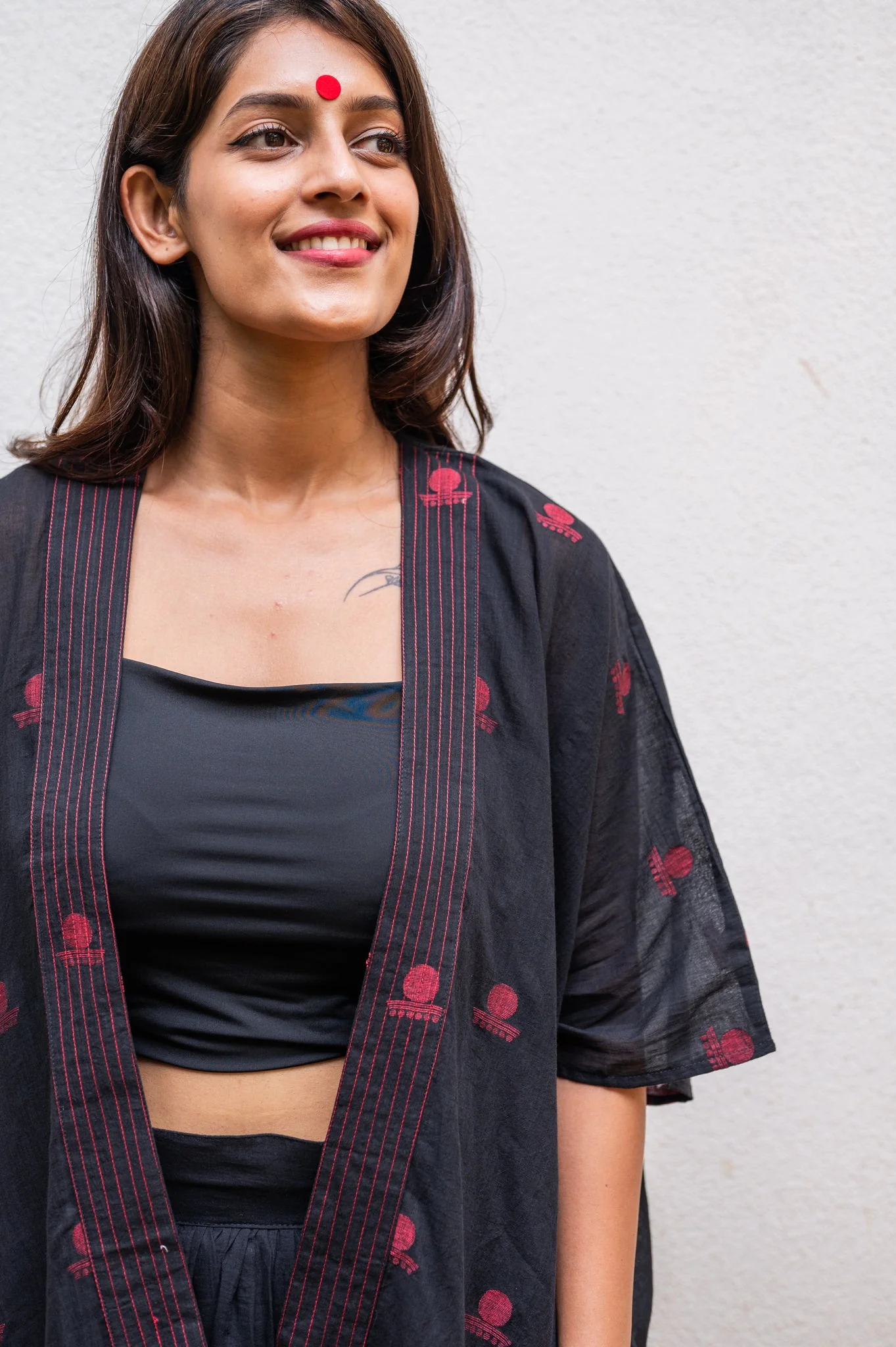Aastey Black Jamdani Jacket - Image 2