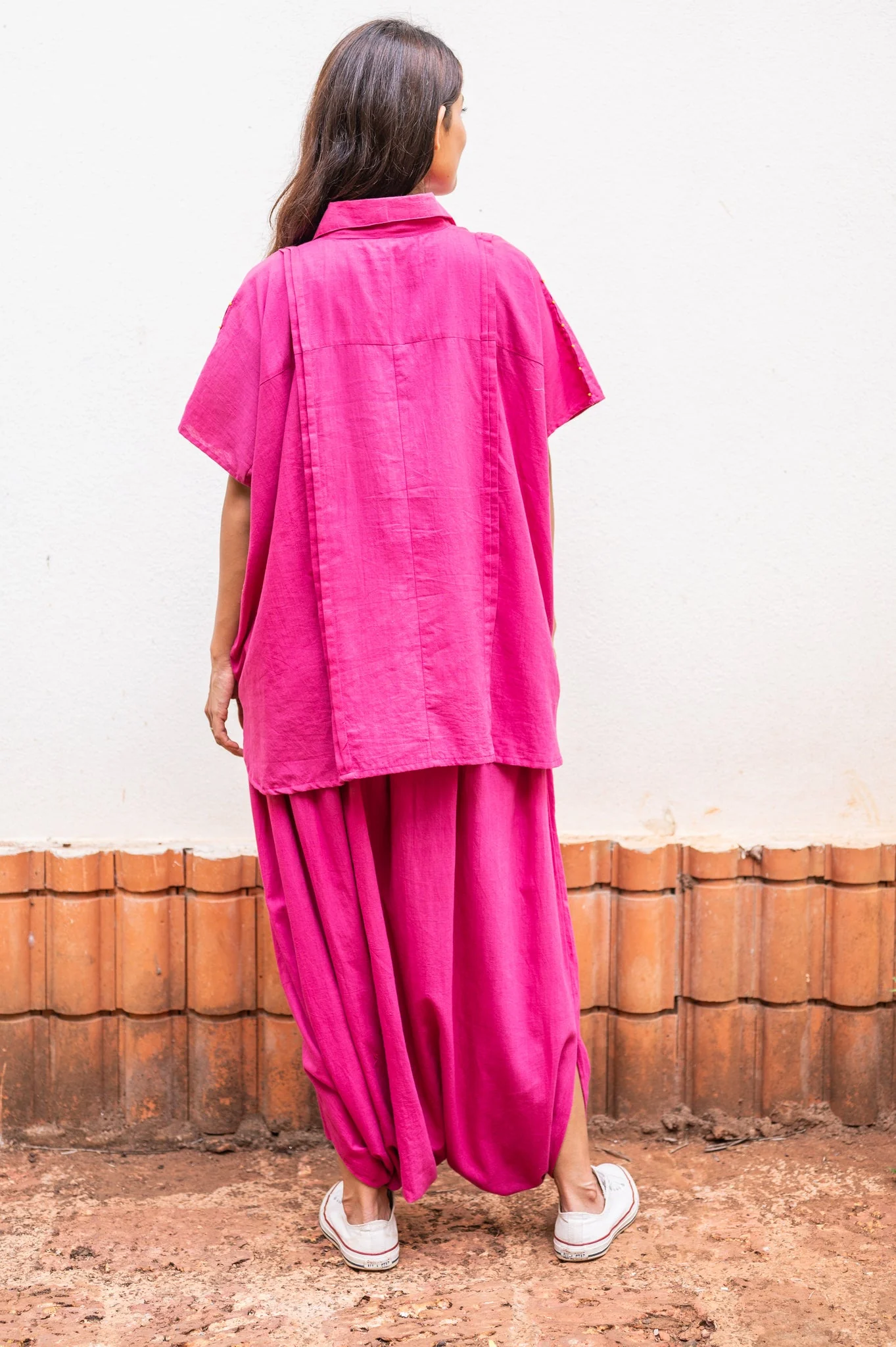 Aastey Pink Kaftan Mul Set - Image 5