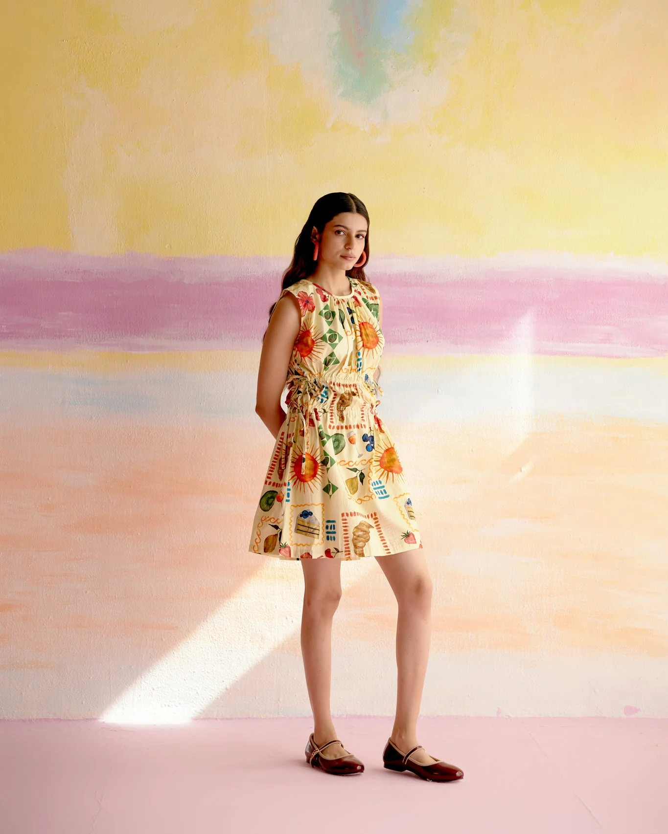 After Hours Short Dress Aloha Print Yellow - Image 3