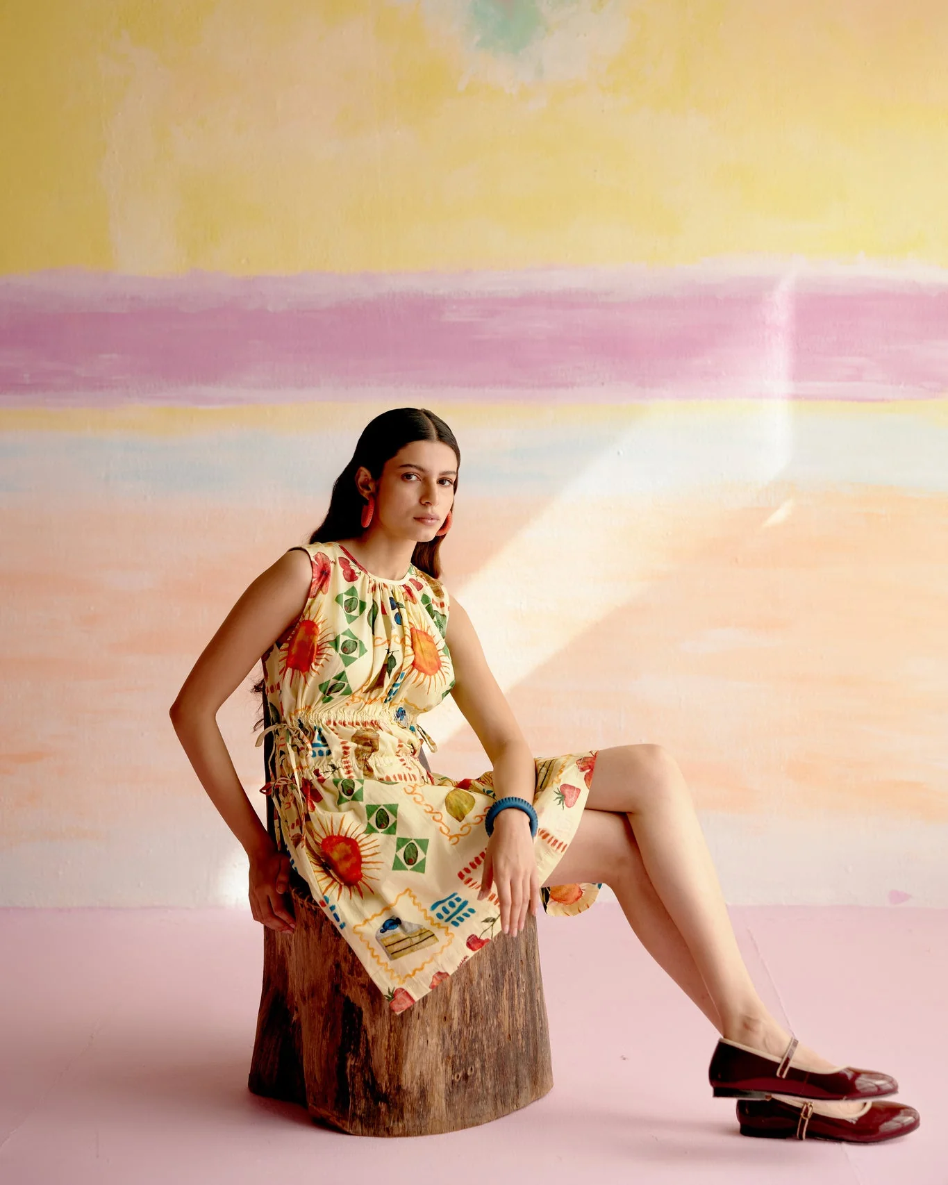 After Hours Short Dress Aloha Print Yellow - Image 4