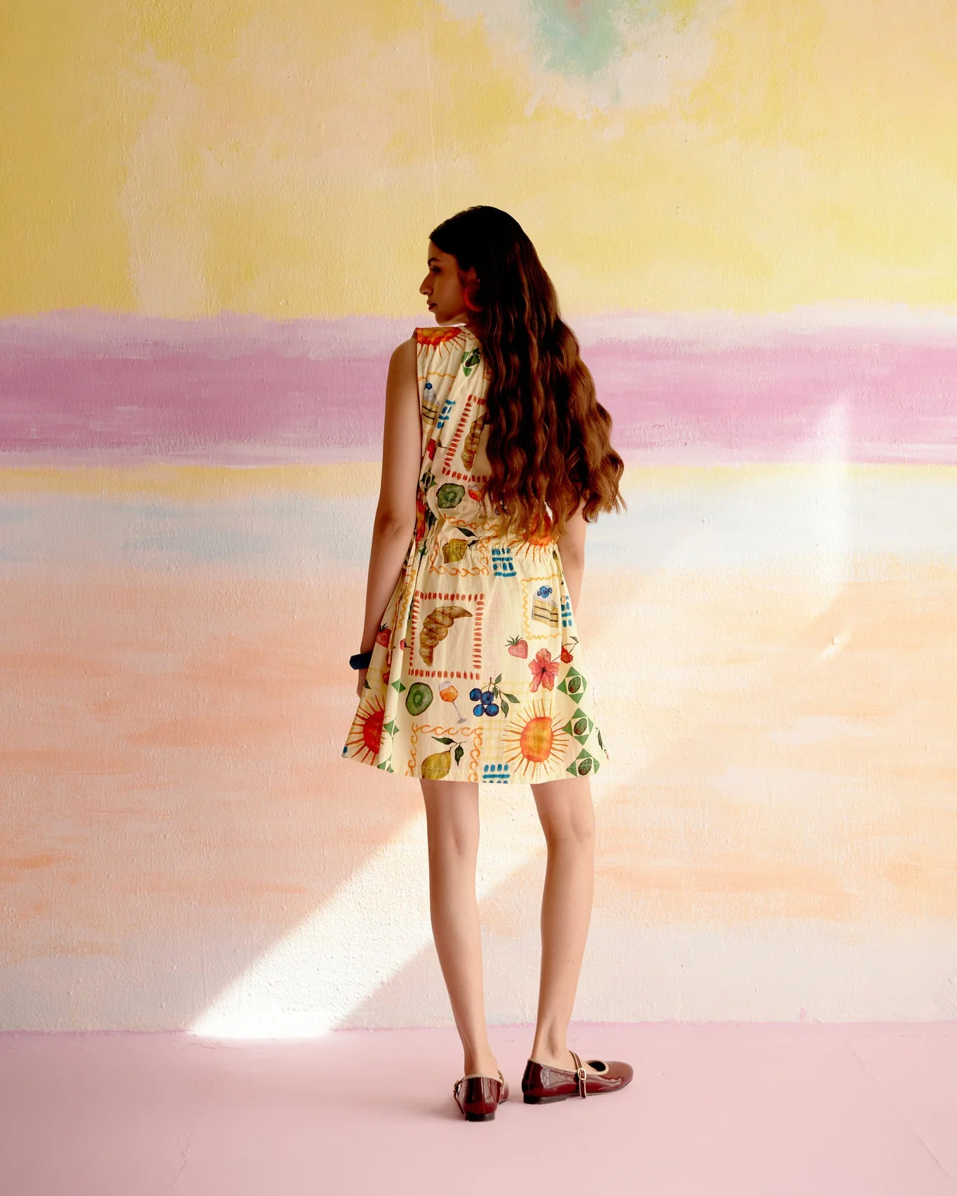 After Hours Short Dress Aloha Print Yellow - Image 5