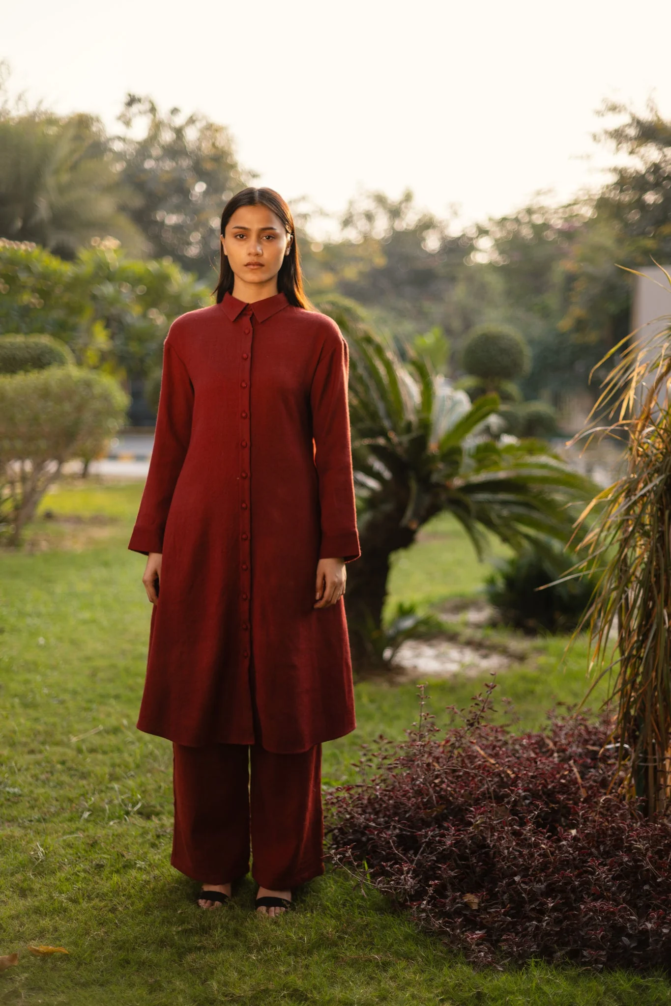 Aleeza Co-ord Set - Maroon - Image 2