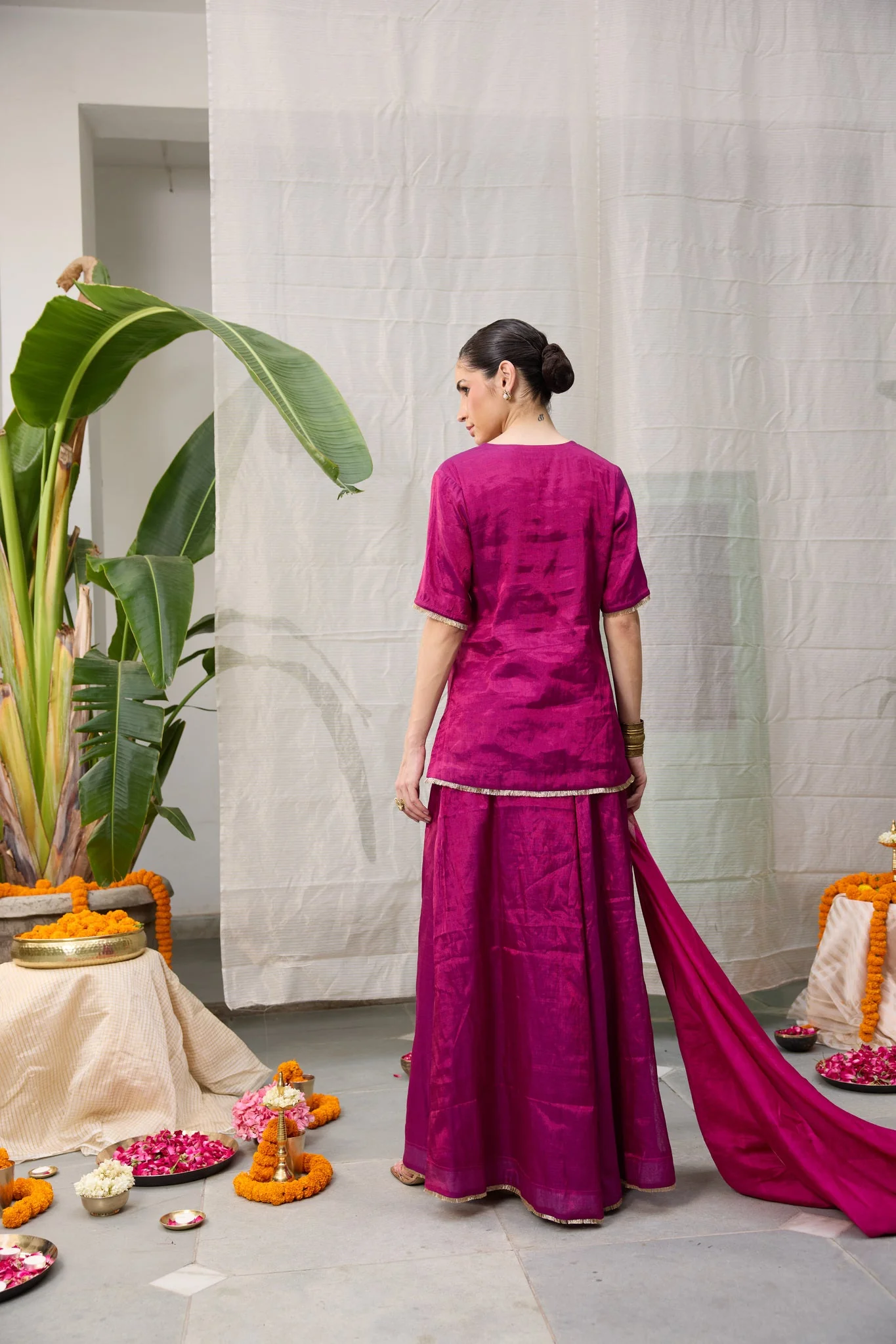 Amala Flared Pants - Magenta Pink - Image 6