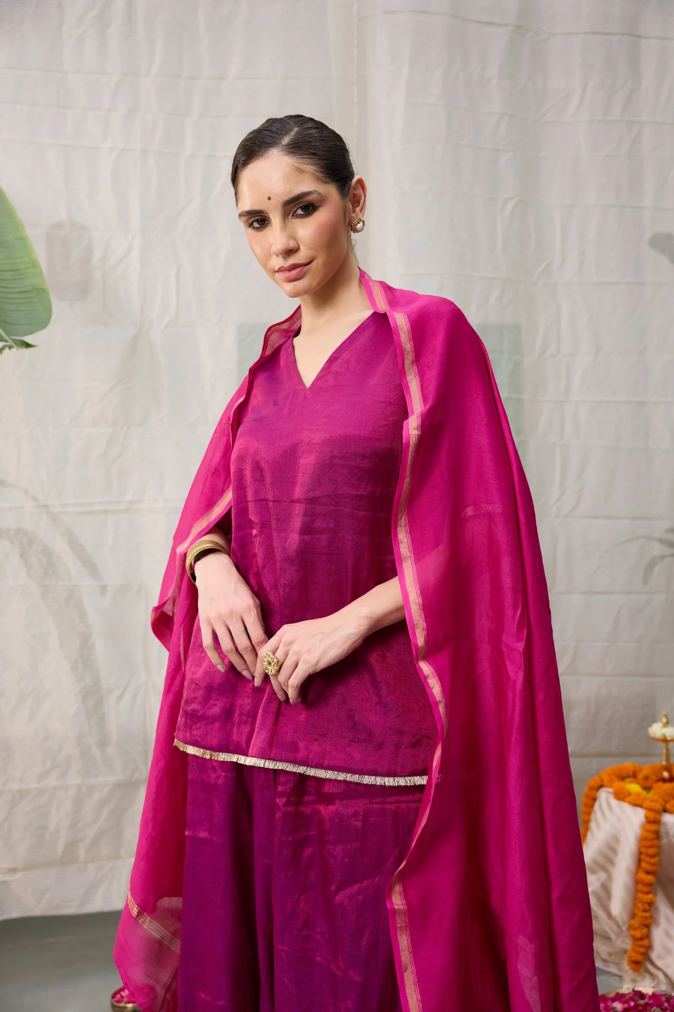 Amala Kurta - Magenta Pink - Image 2
