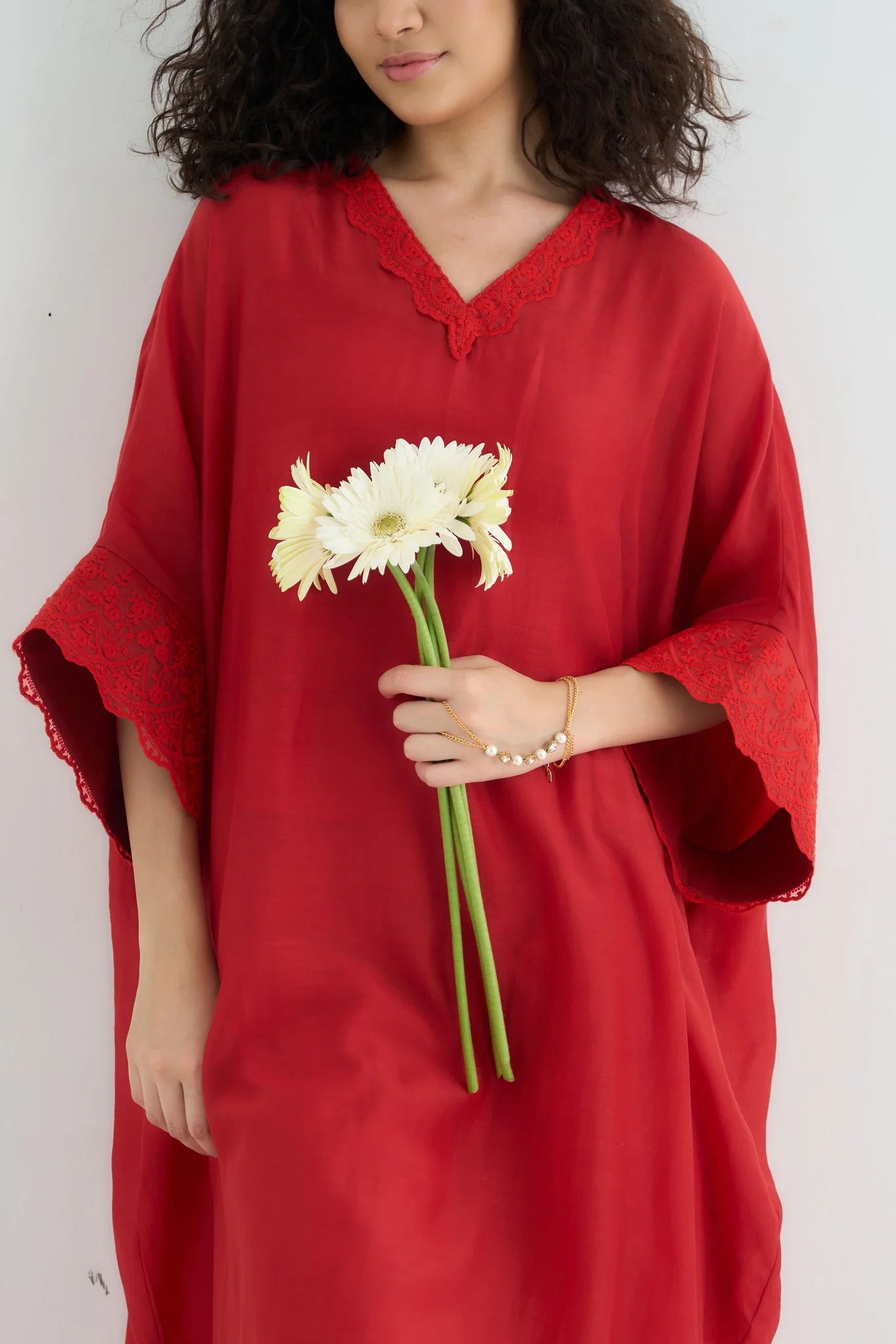 Angela Kaftan Kurta - Red - Image 4