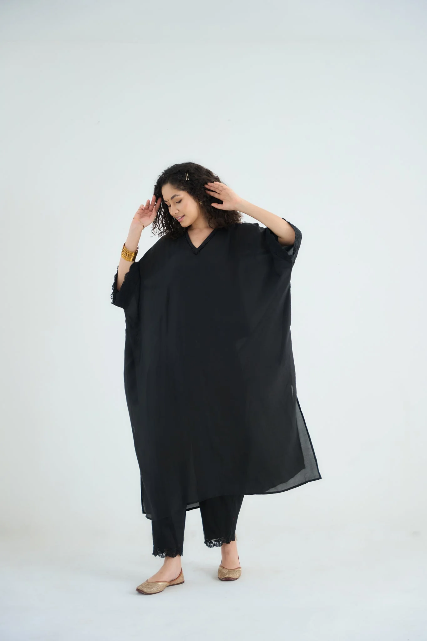Angela Kaftan Set - Black - Image 2