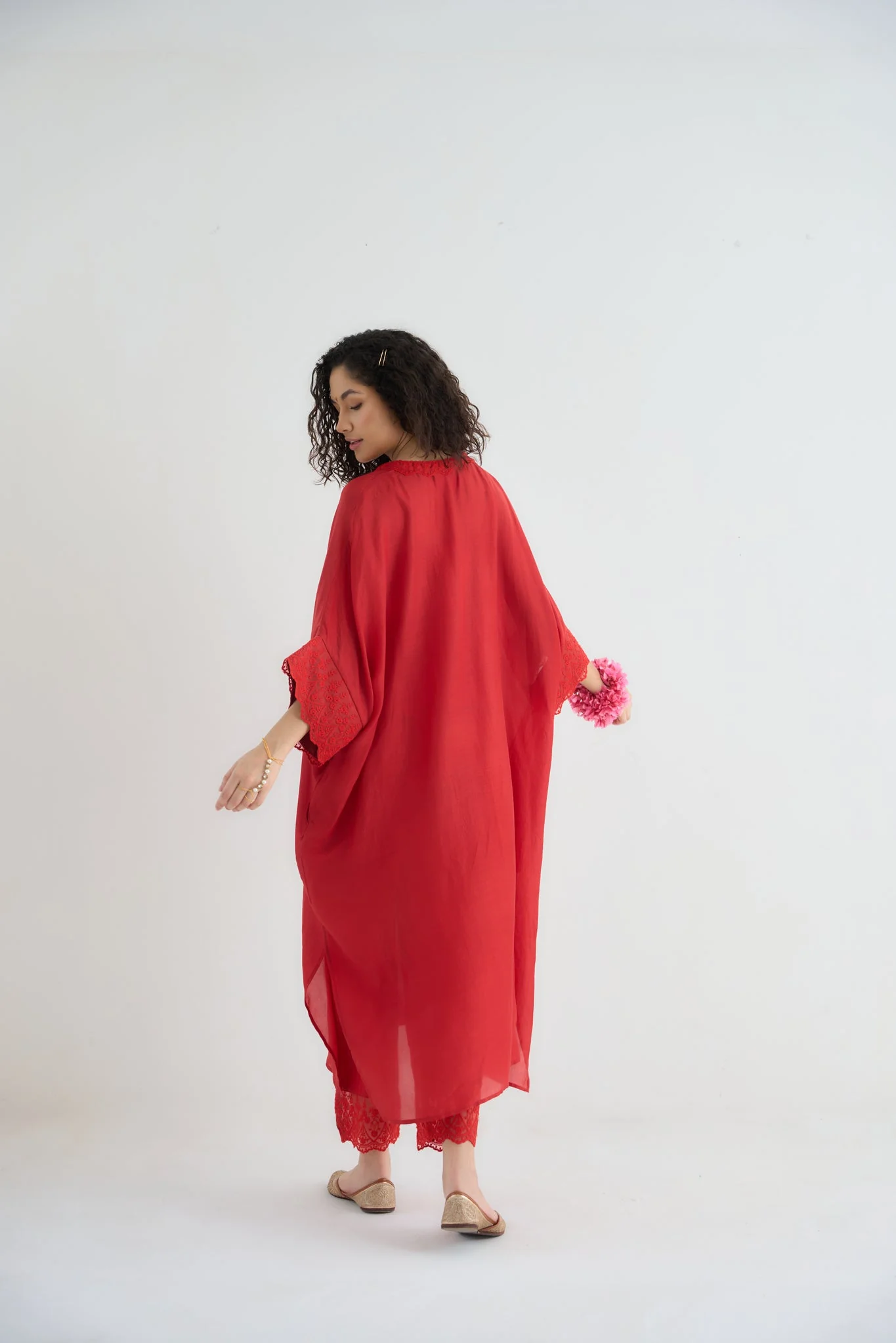 Angela Kaftan Set - Red - Image 6