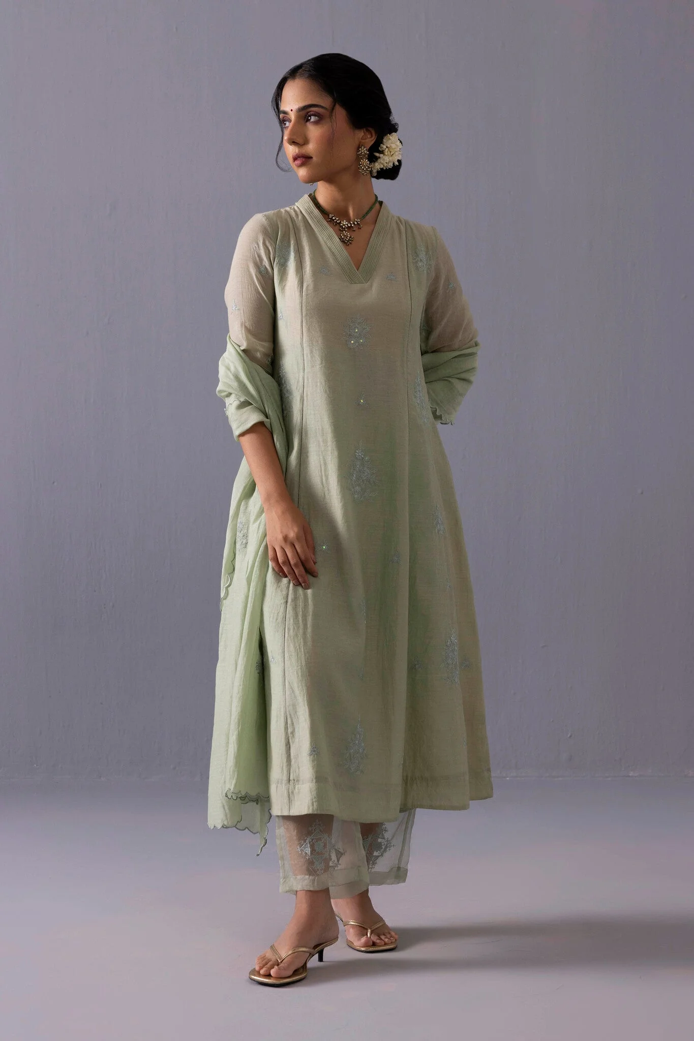 Ankita Kurta Set - Green - Image 4