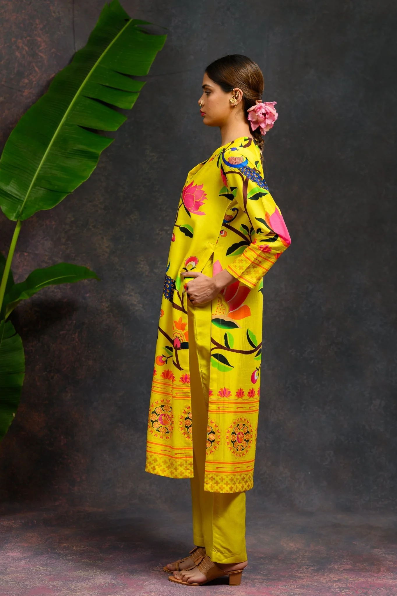 Asawali Yellow Kurta Set - Image 2
