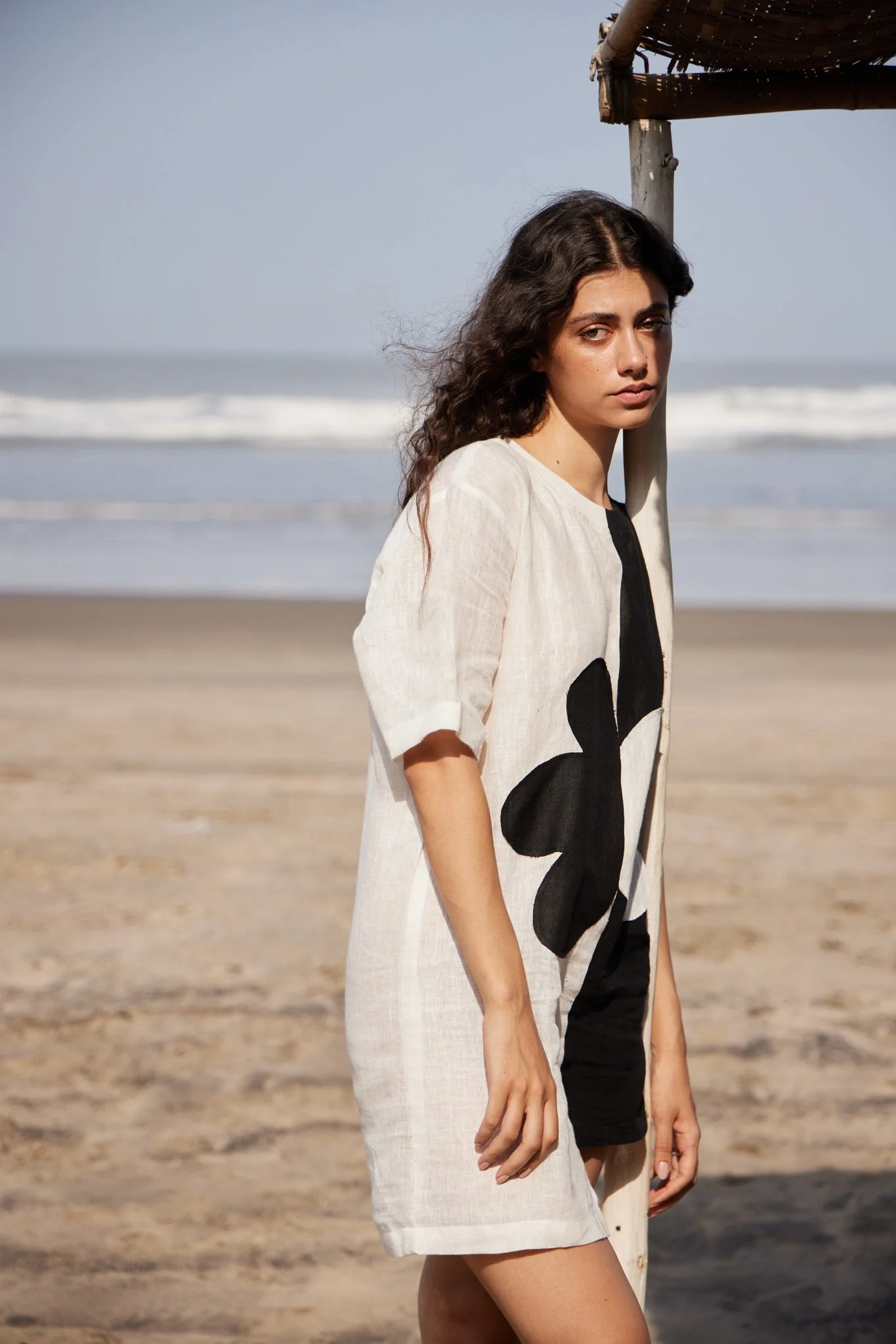 Asymmetric Contrast Dress - Image 2