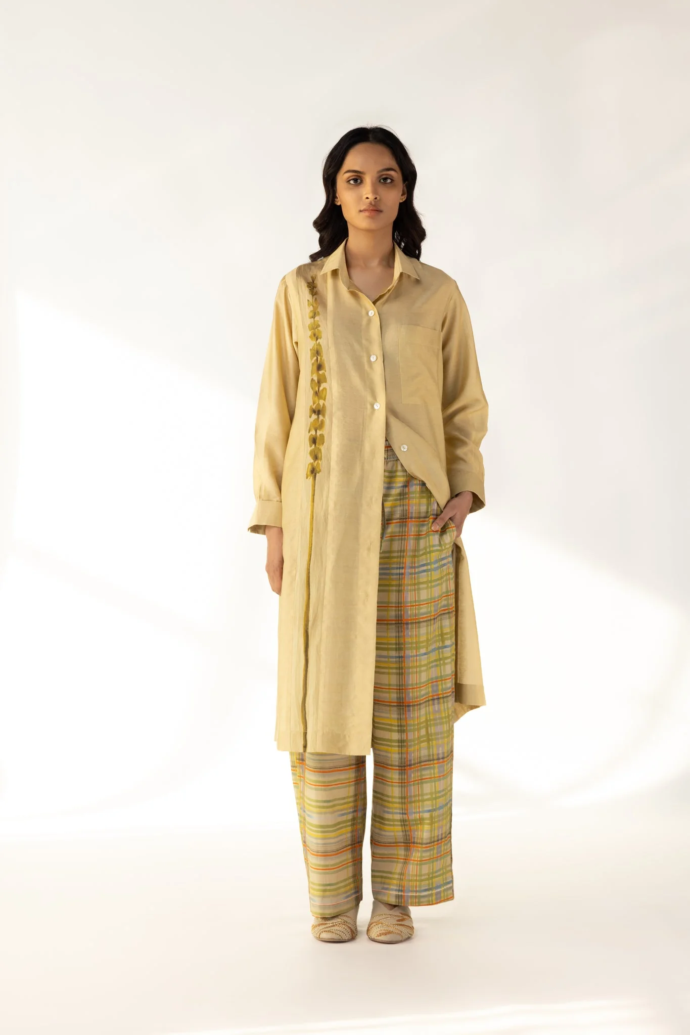 Olive Check Pants