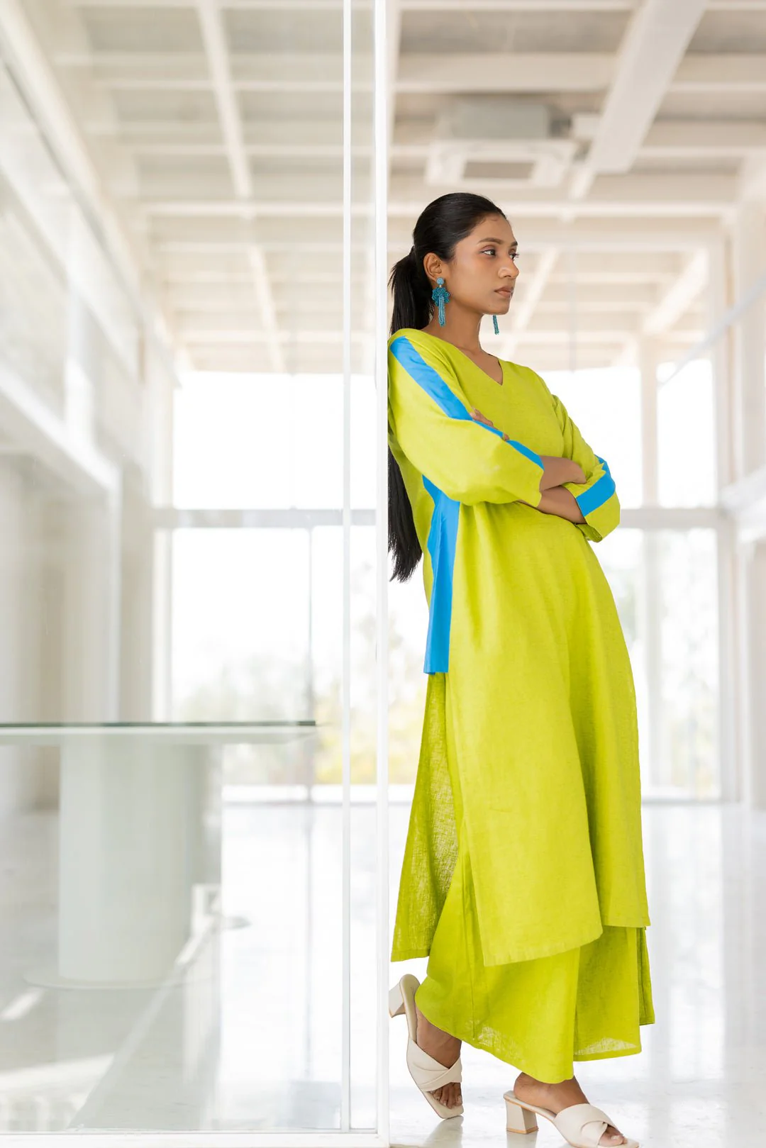 Avocado Azure Box Slit Kurta Set - Image 2