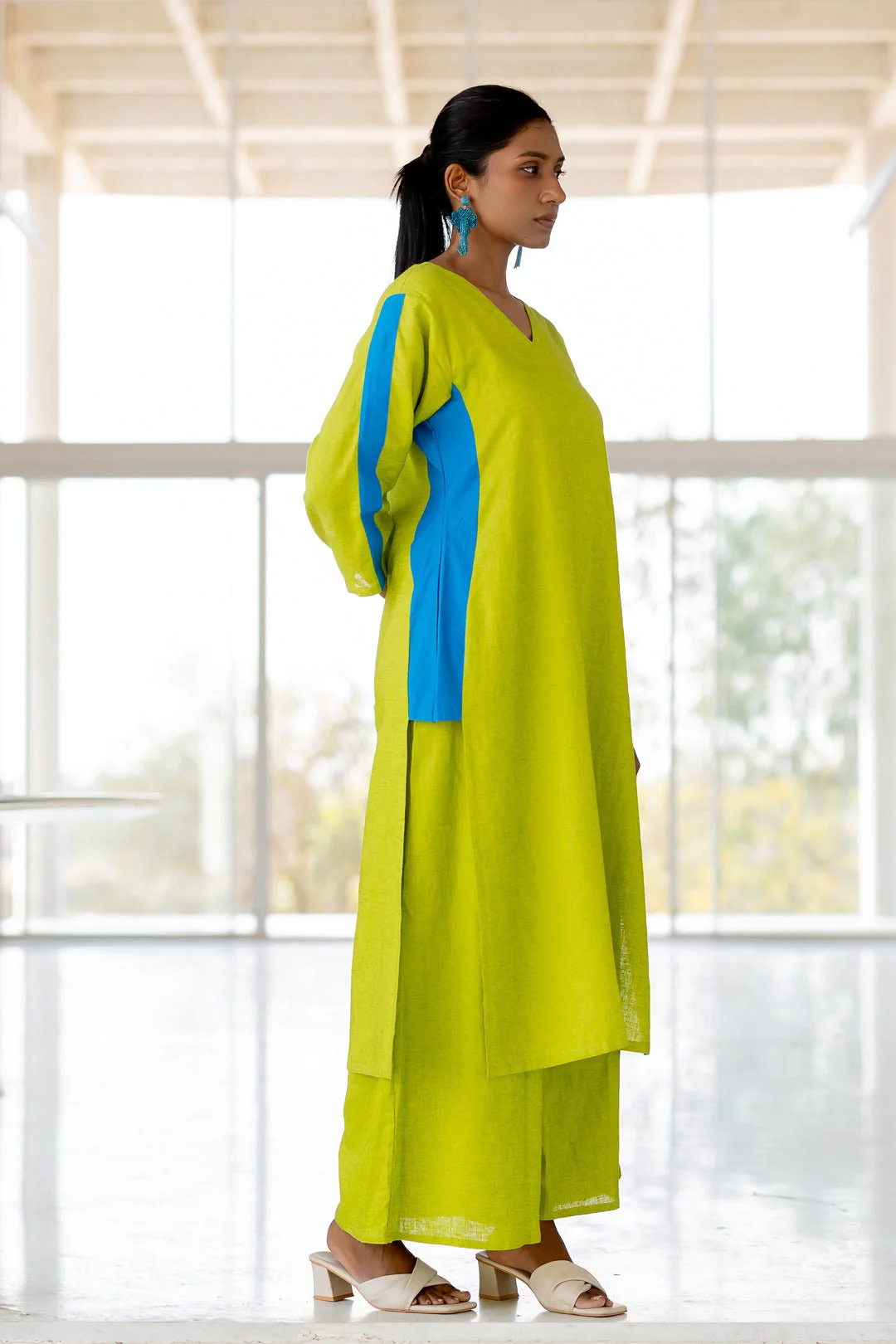 Avocado Azure Box Slit Kurta Set - Image 5
