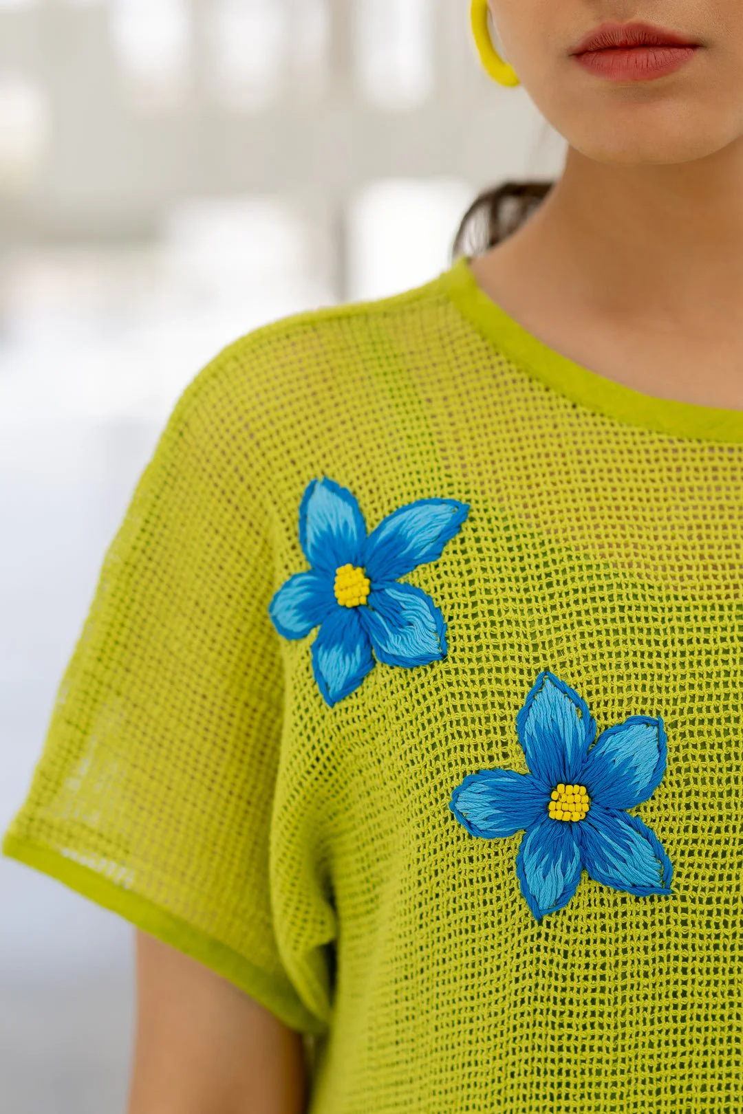 Avocado Mesh Embroidered Dress - Image 5