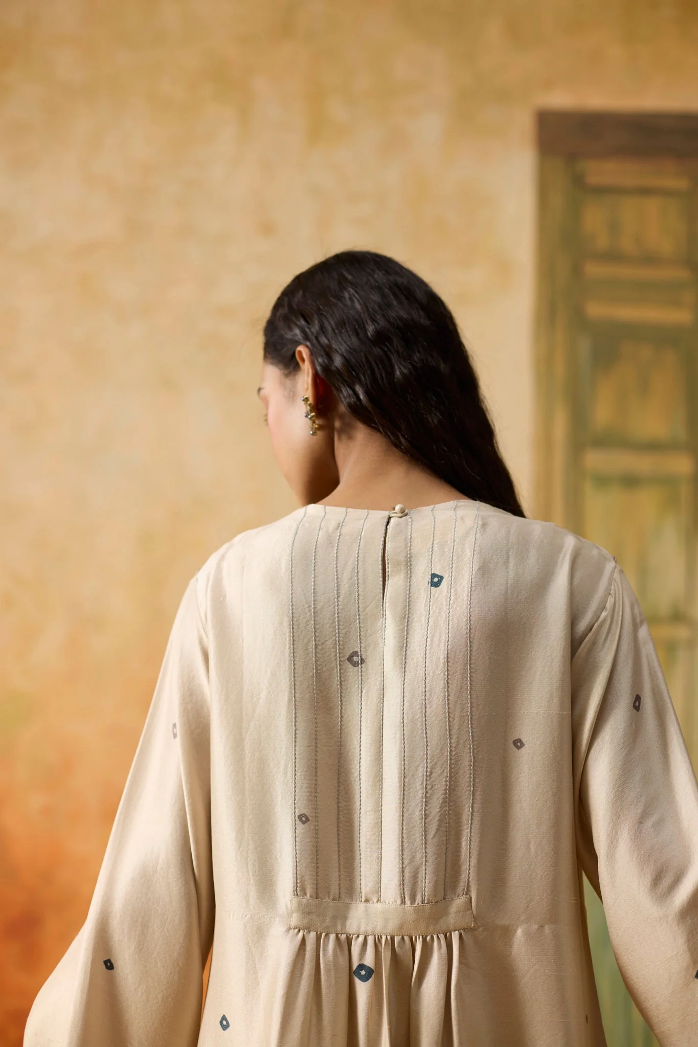Bandani Kurta Set- Beige - Image 3