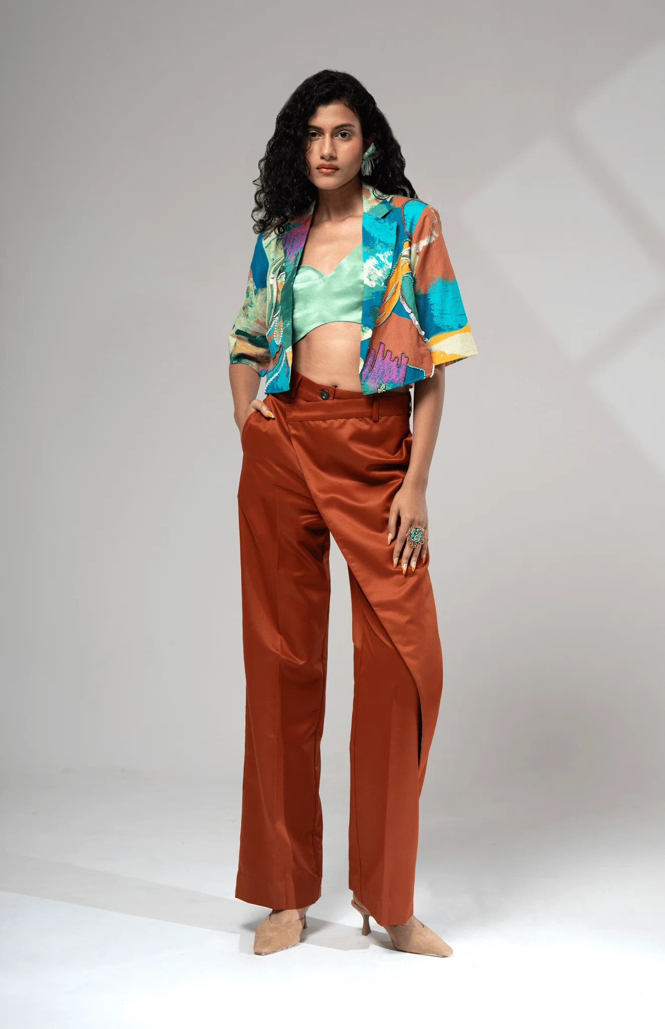 Bay Cropped Jacket Set w/ Bustier