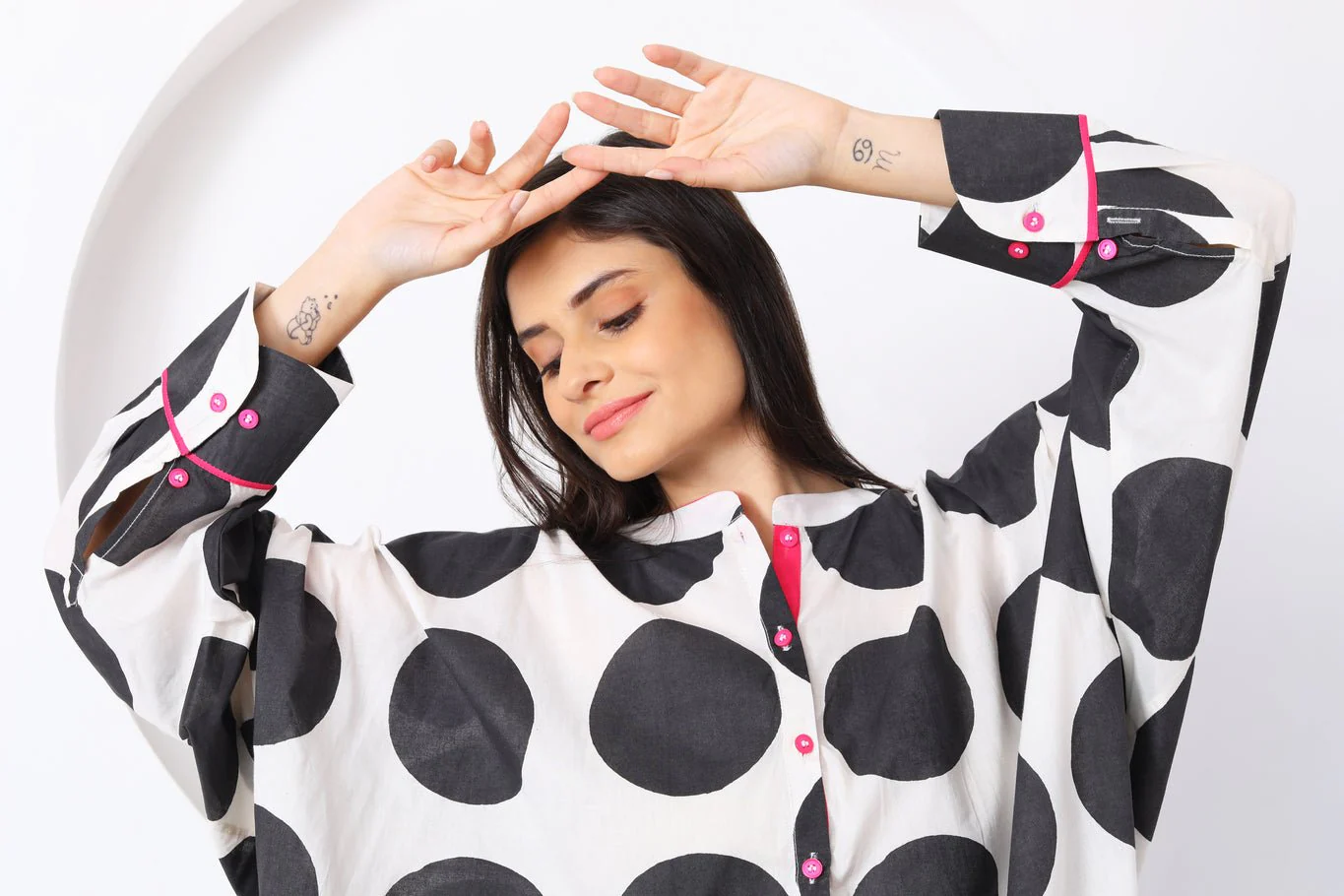 Bindi Co-ord Set - Black & Pink - Image 2