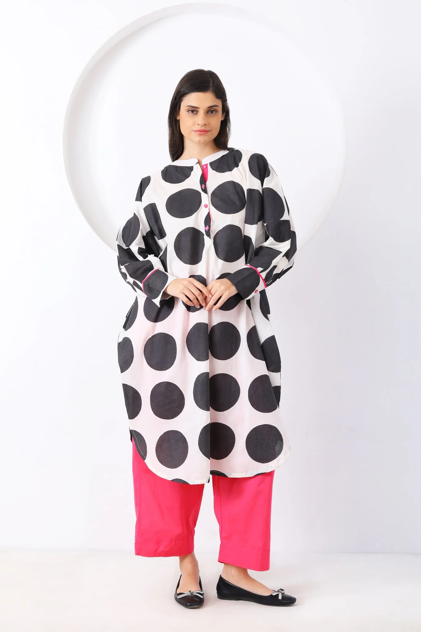 Bindi Co-ord Set - Black & Pink - Image 3