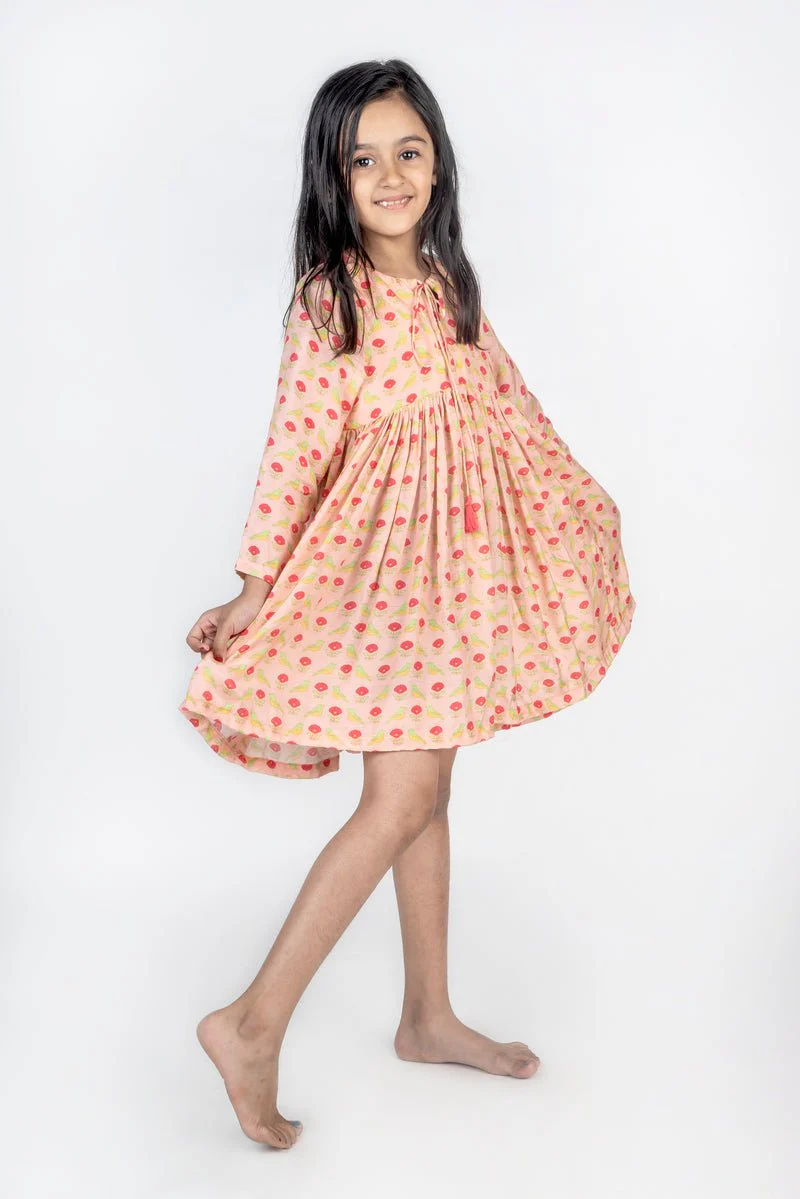 Bird Printed Flare Dress - Image 2