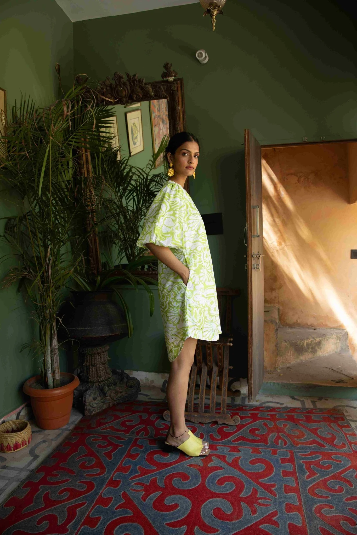 Birdsong Dress in Carnation Print - Image 2
