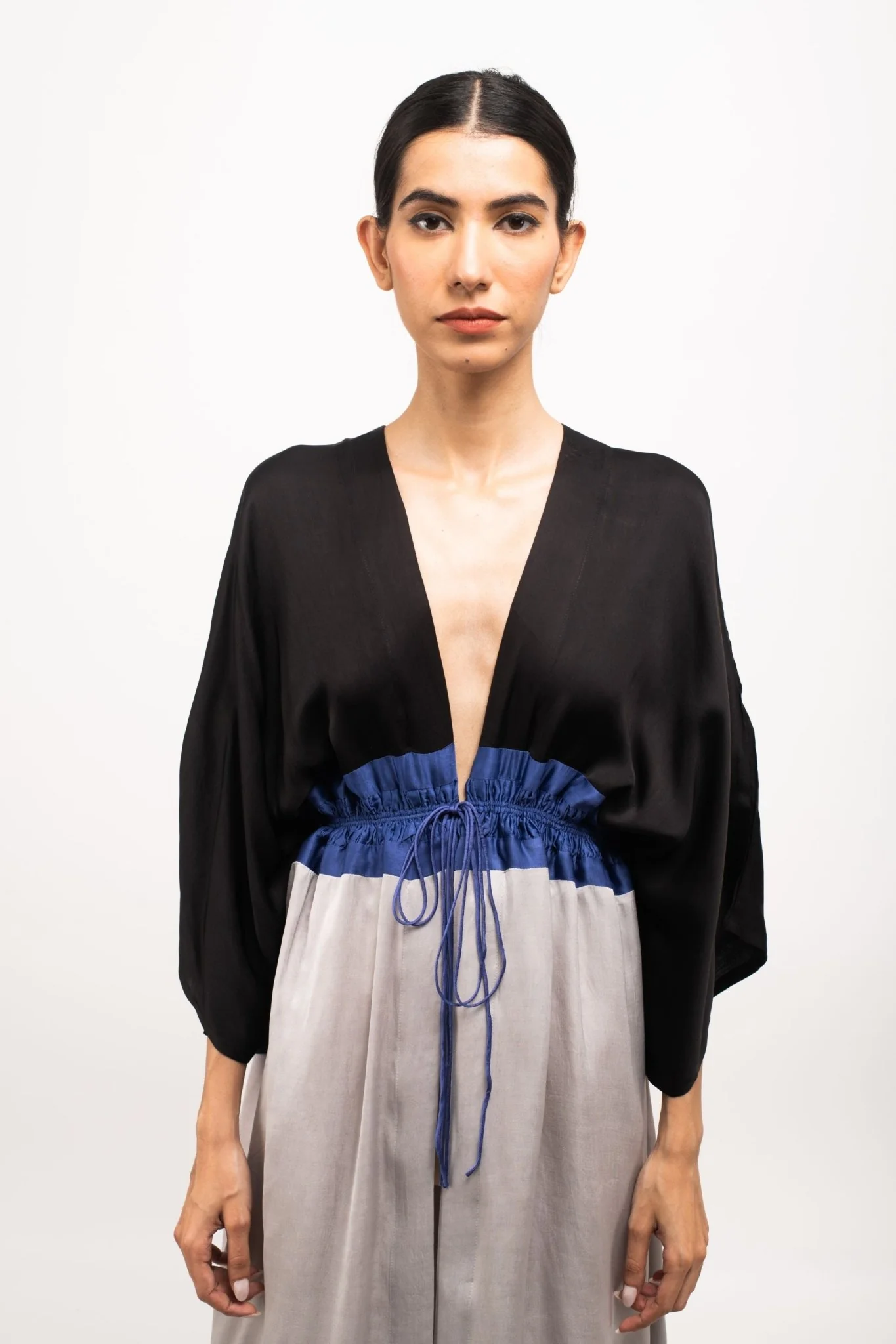Black-Blue-Grey High Low Cape - Image 3