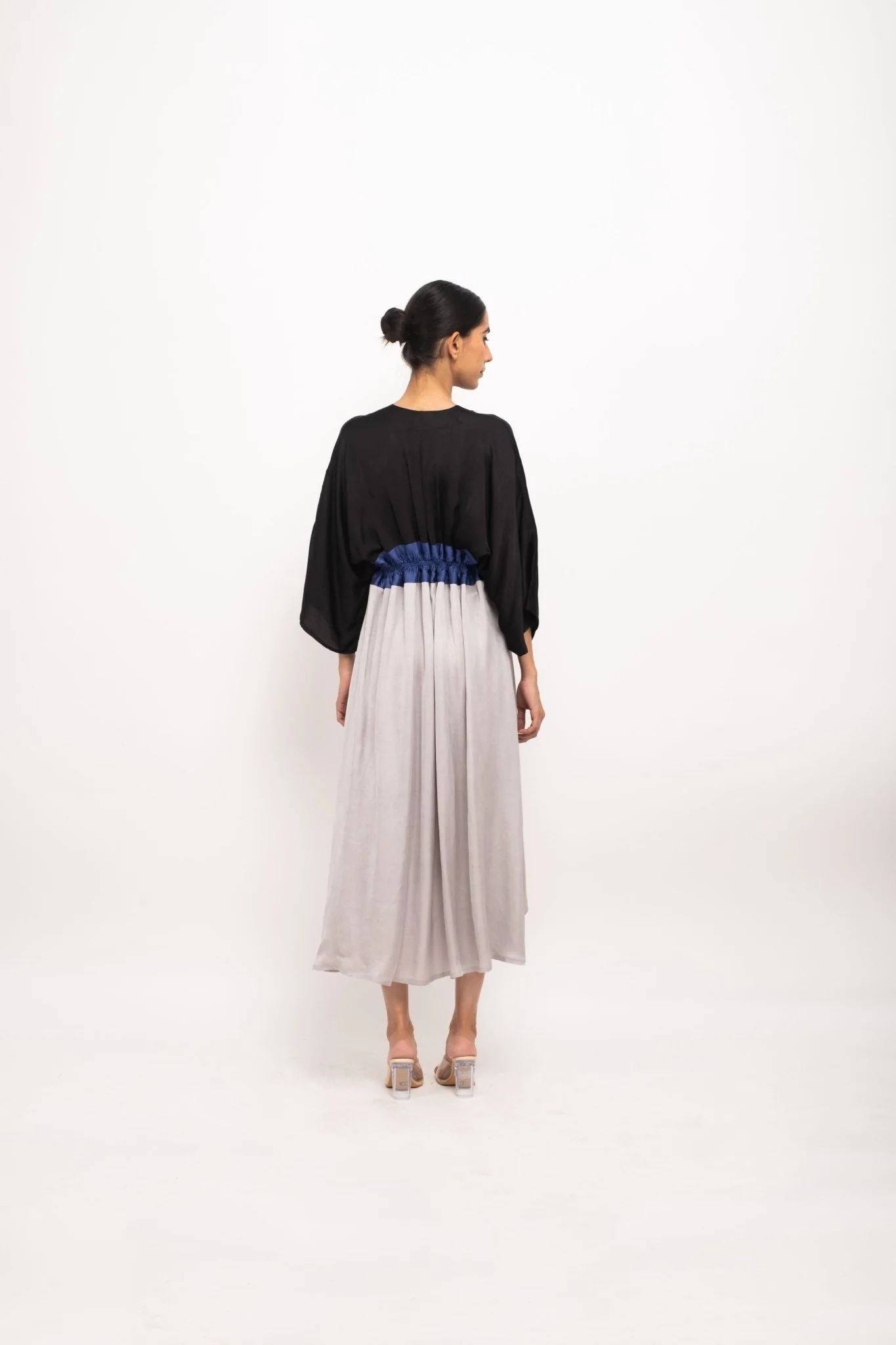 Black-Blue-Grey High Low Cape - Image 4