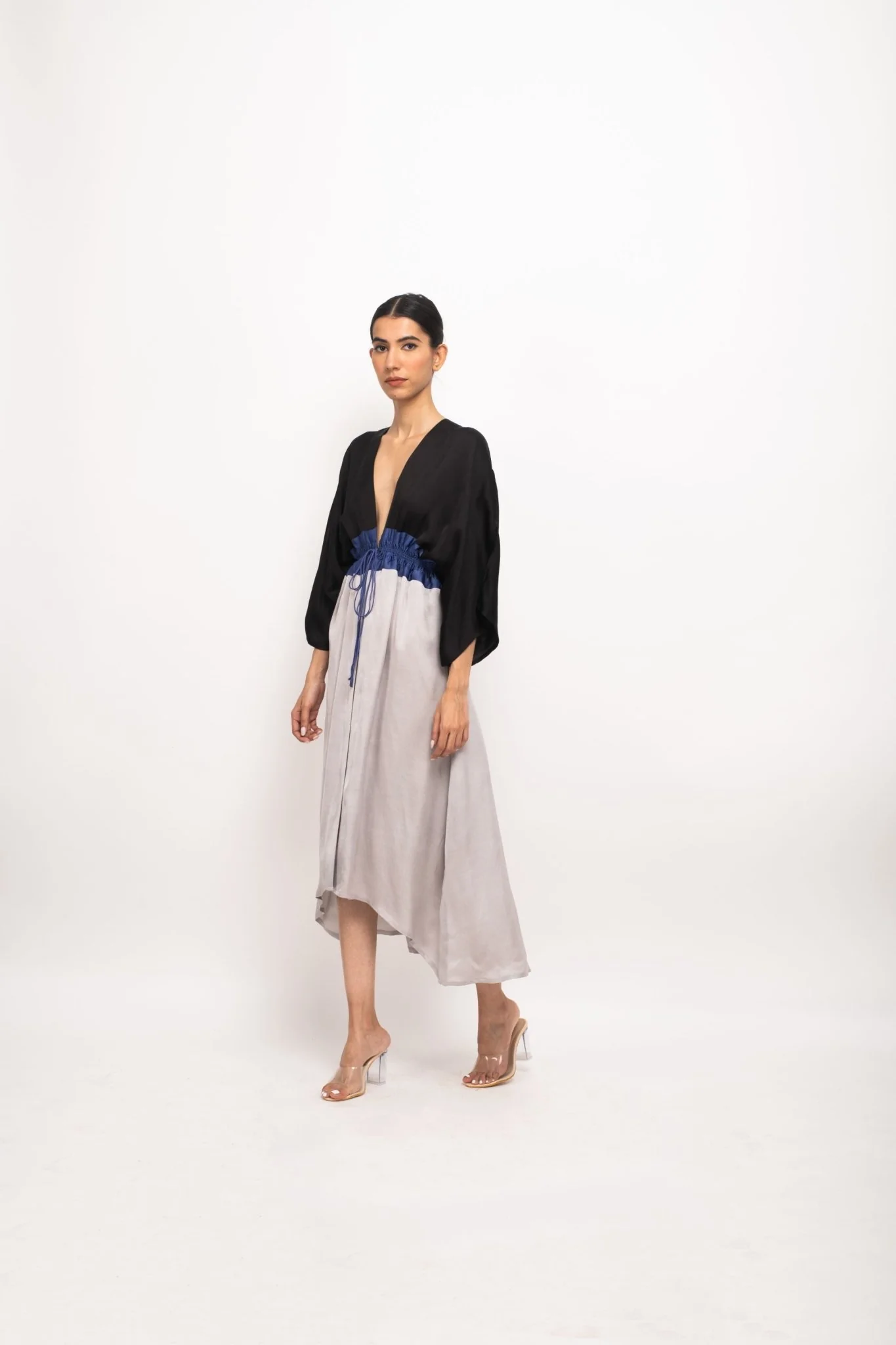 Black-Blue-Grey High Low Cape - Image 5