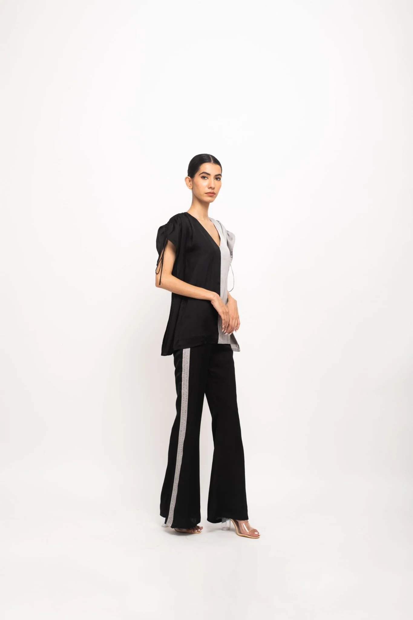Black-Grey Kaftan Set - Image 3
