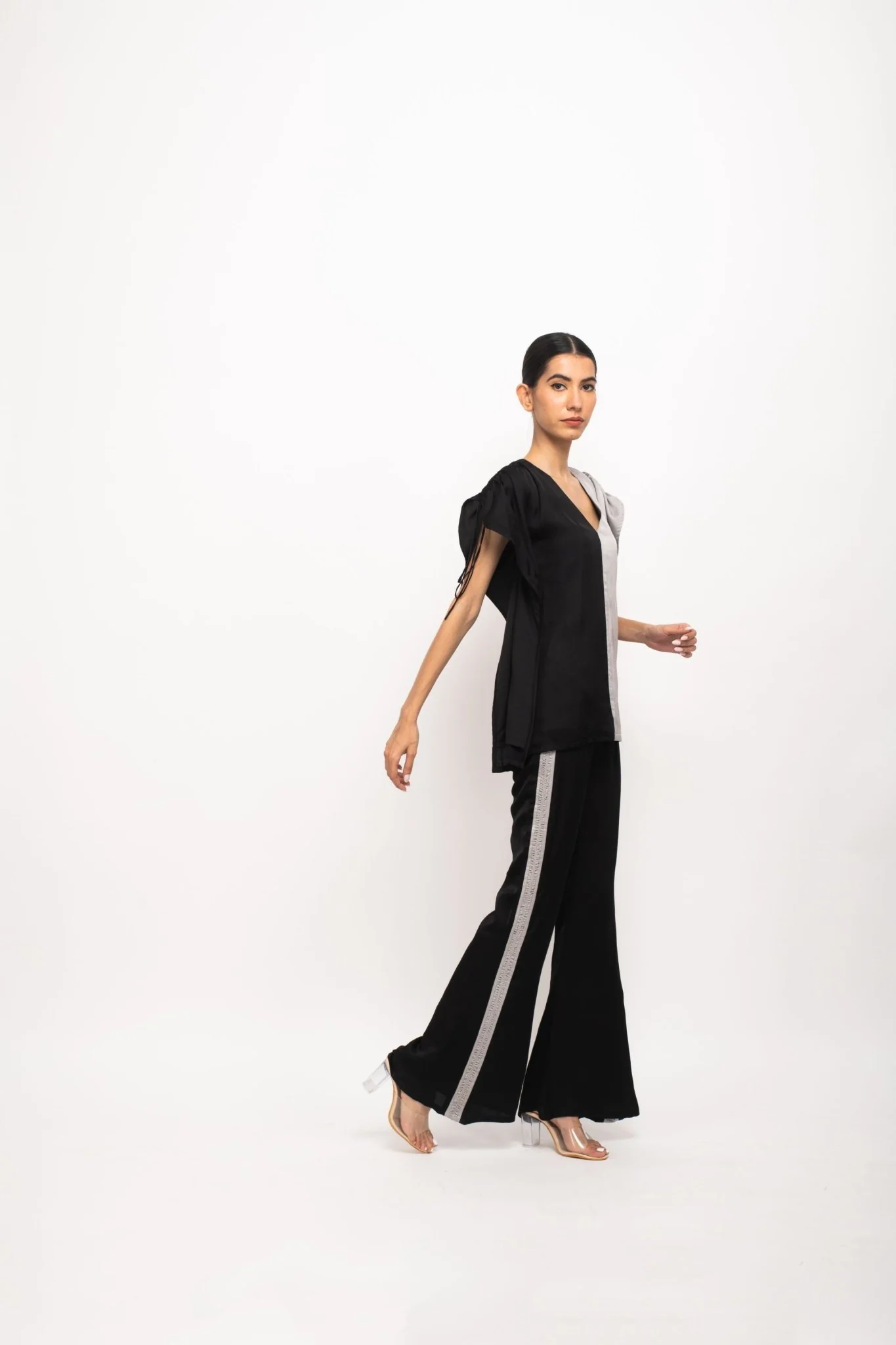 Black-Grey Kaftan Set - Image 4