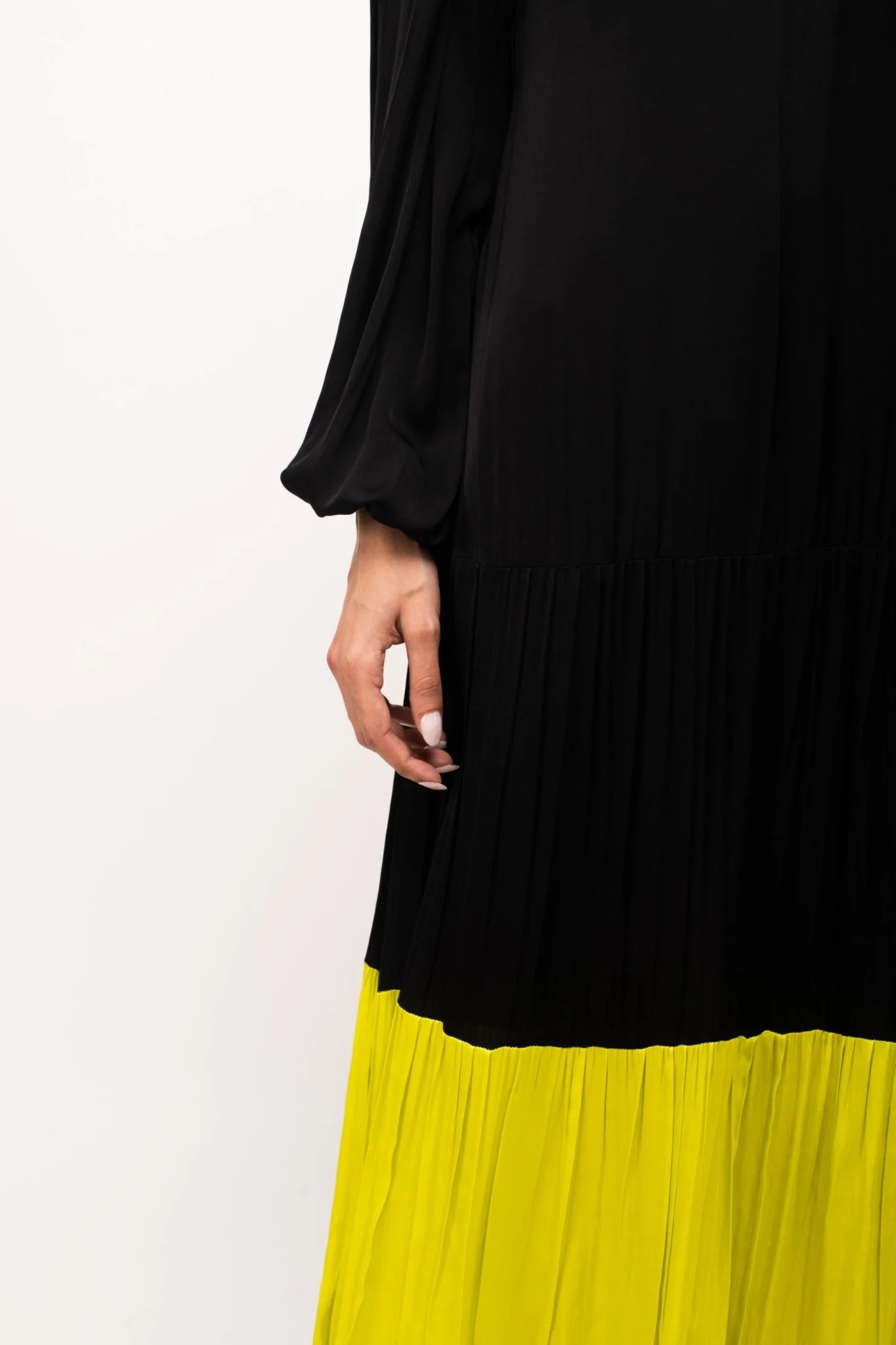 Black-Neon Gather Maxi Dress - Image 7