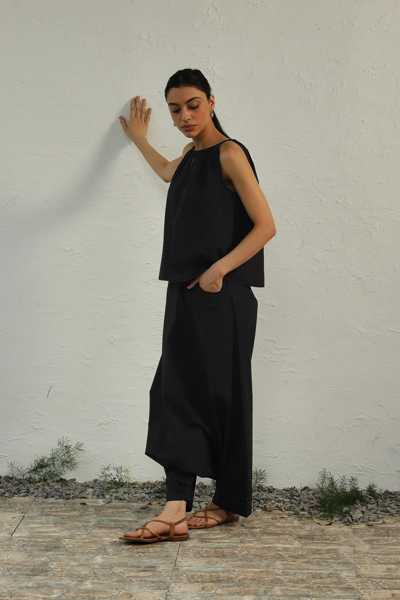 Black Ultra Gathered Co-Ord Set - Image 4