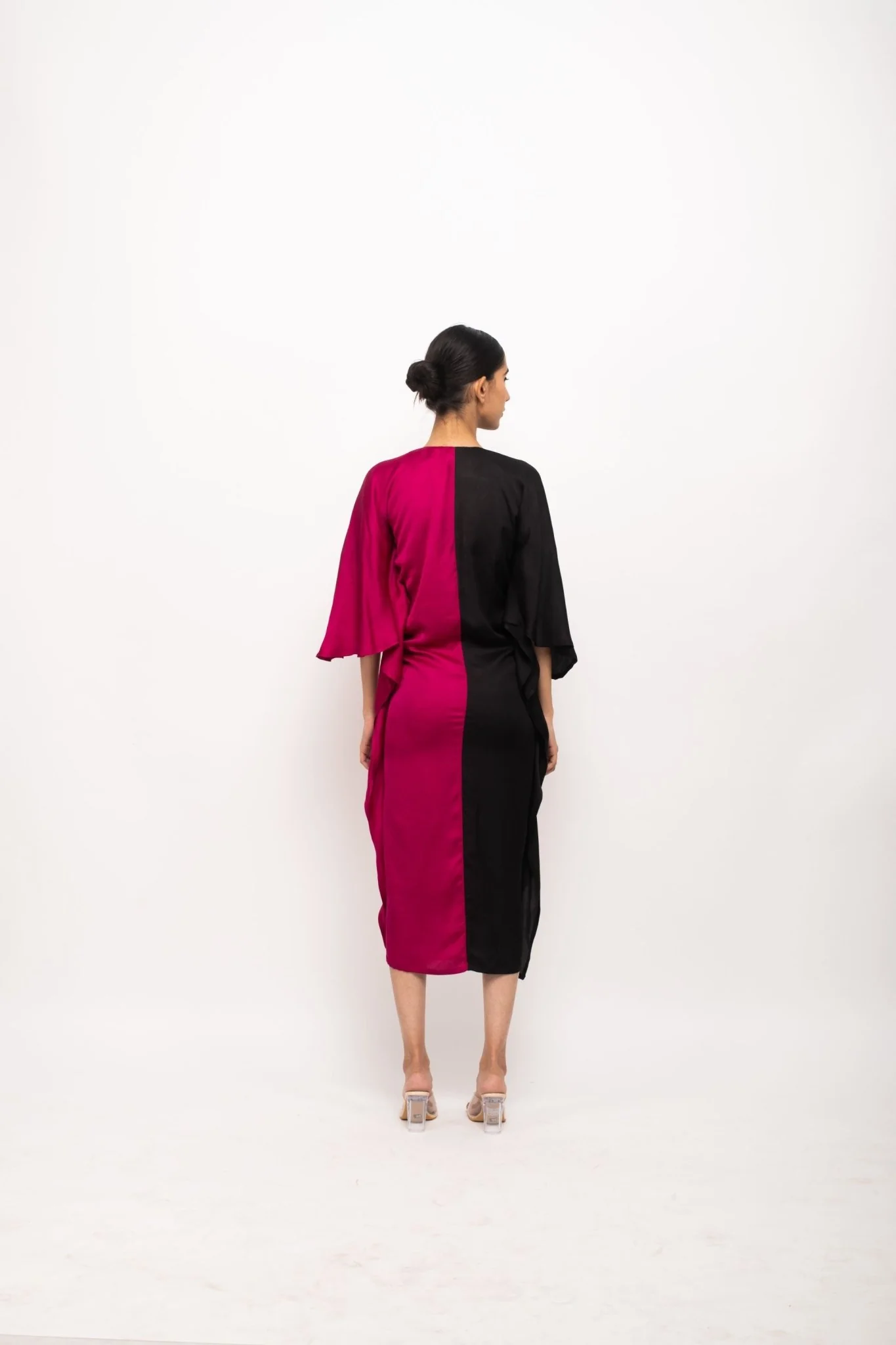 Black-Wine Kaftan Bodycon Dress - Image 4