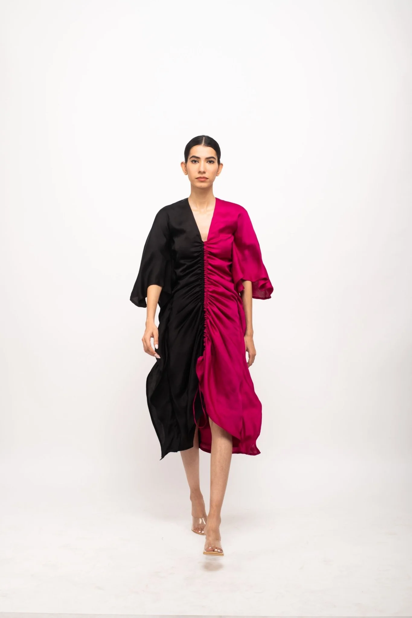 Black-Wine Kaftan Bodycon Dress - Image 6