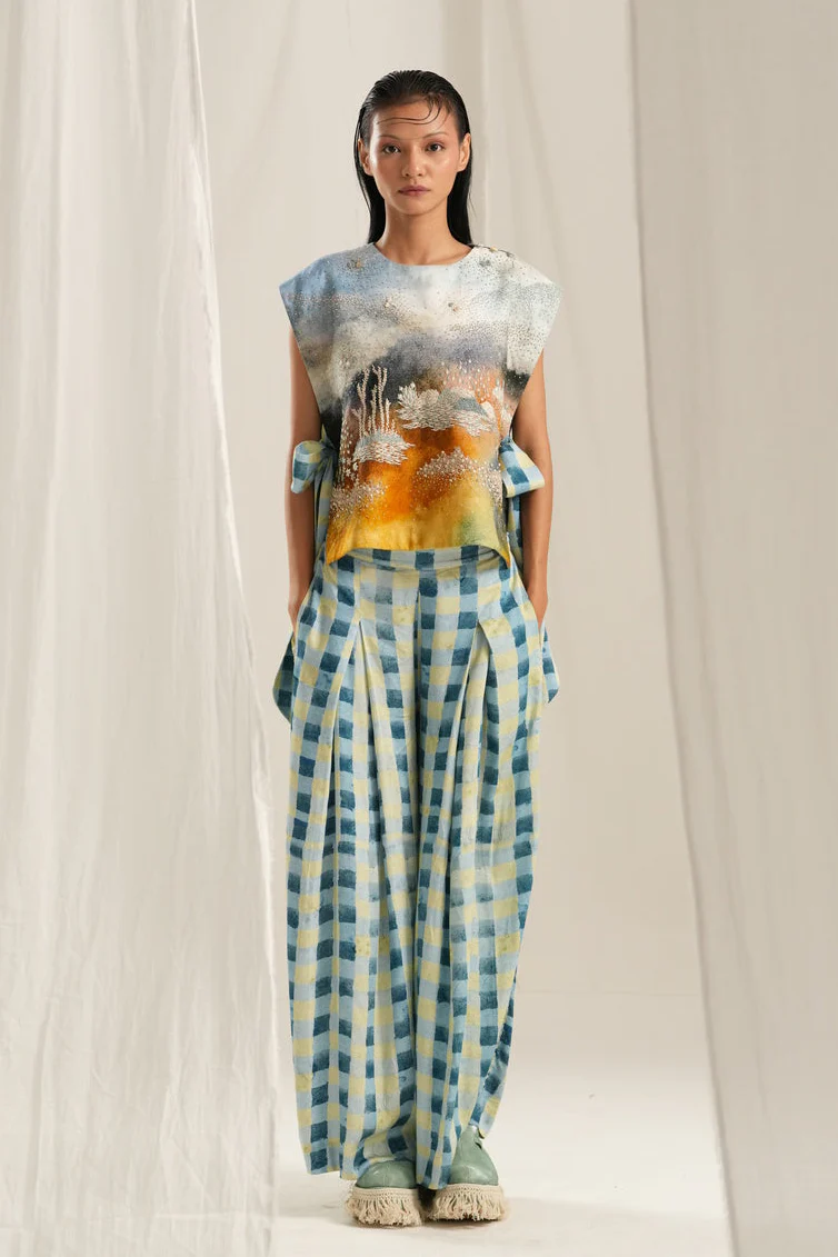 Blue Check Trousers