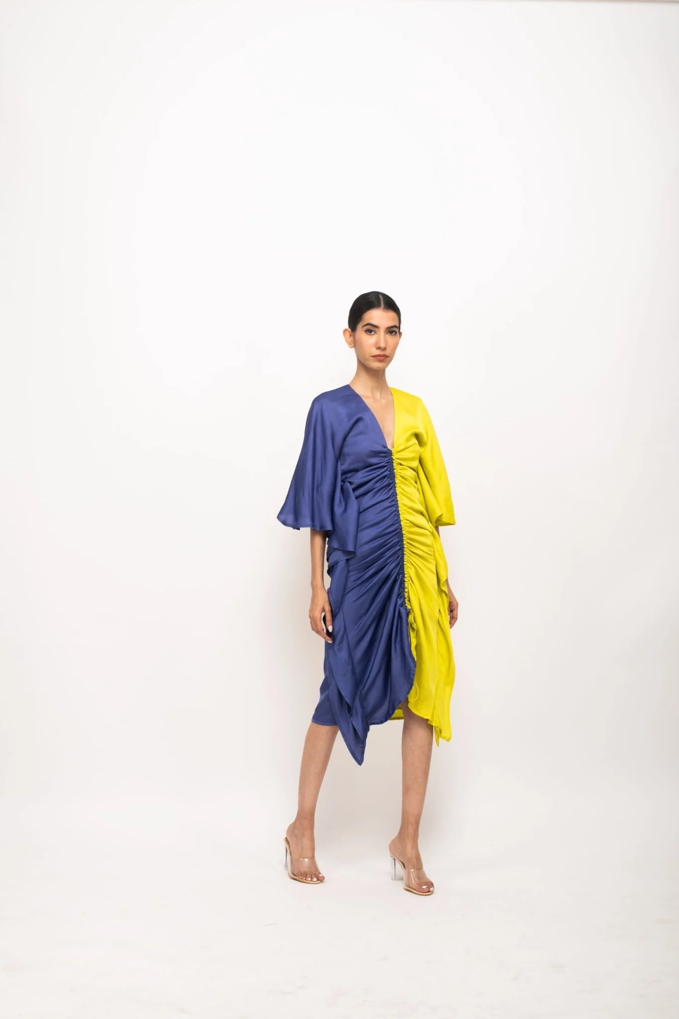 Blue-Neon Kaftan Bodycon Dress - Image 2