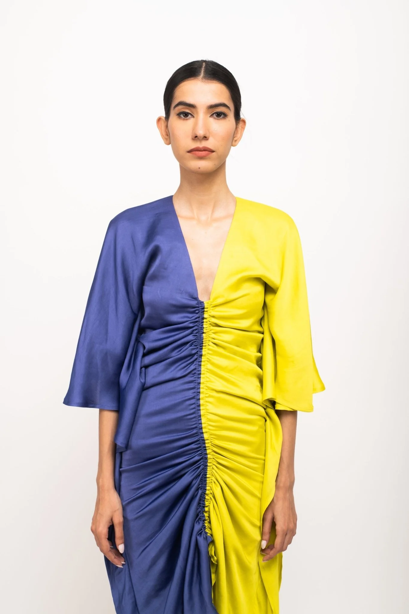 Blue-Neon Kaftan Bodycon Dress - Image 3