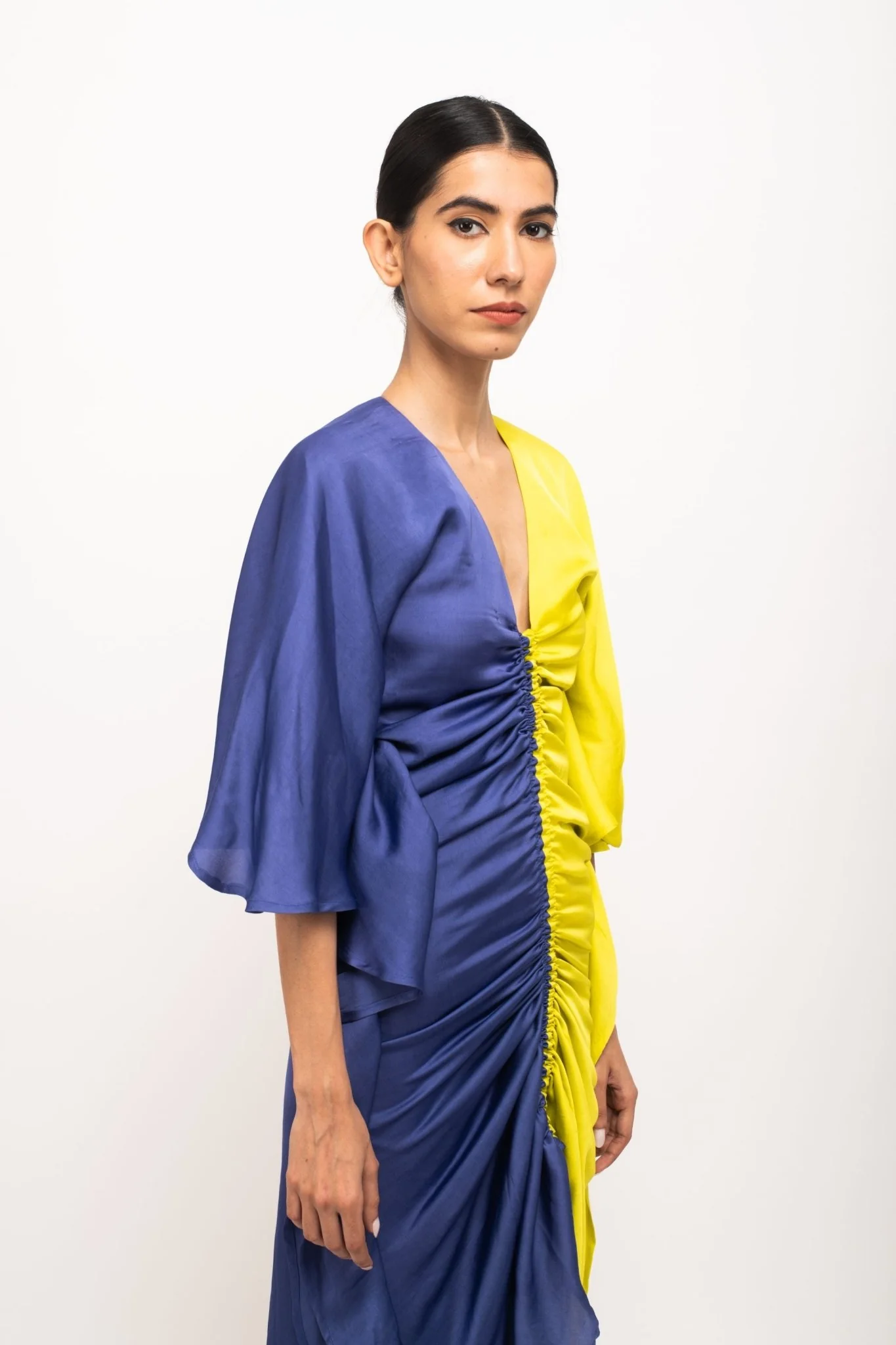 Blue-Neon Kaftan Bodycon Dress - Image 4