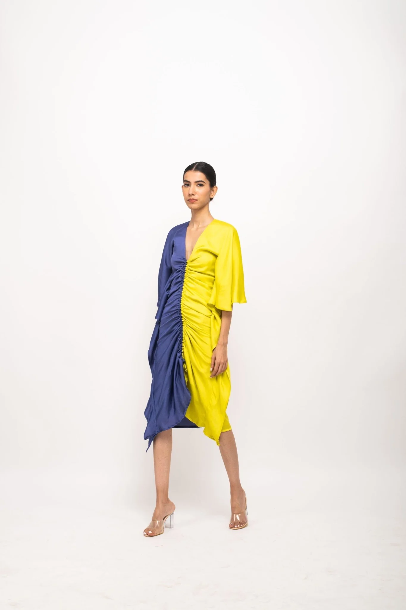 Blue-Neon Kaftan Bodycon Dress - Image 5