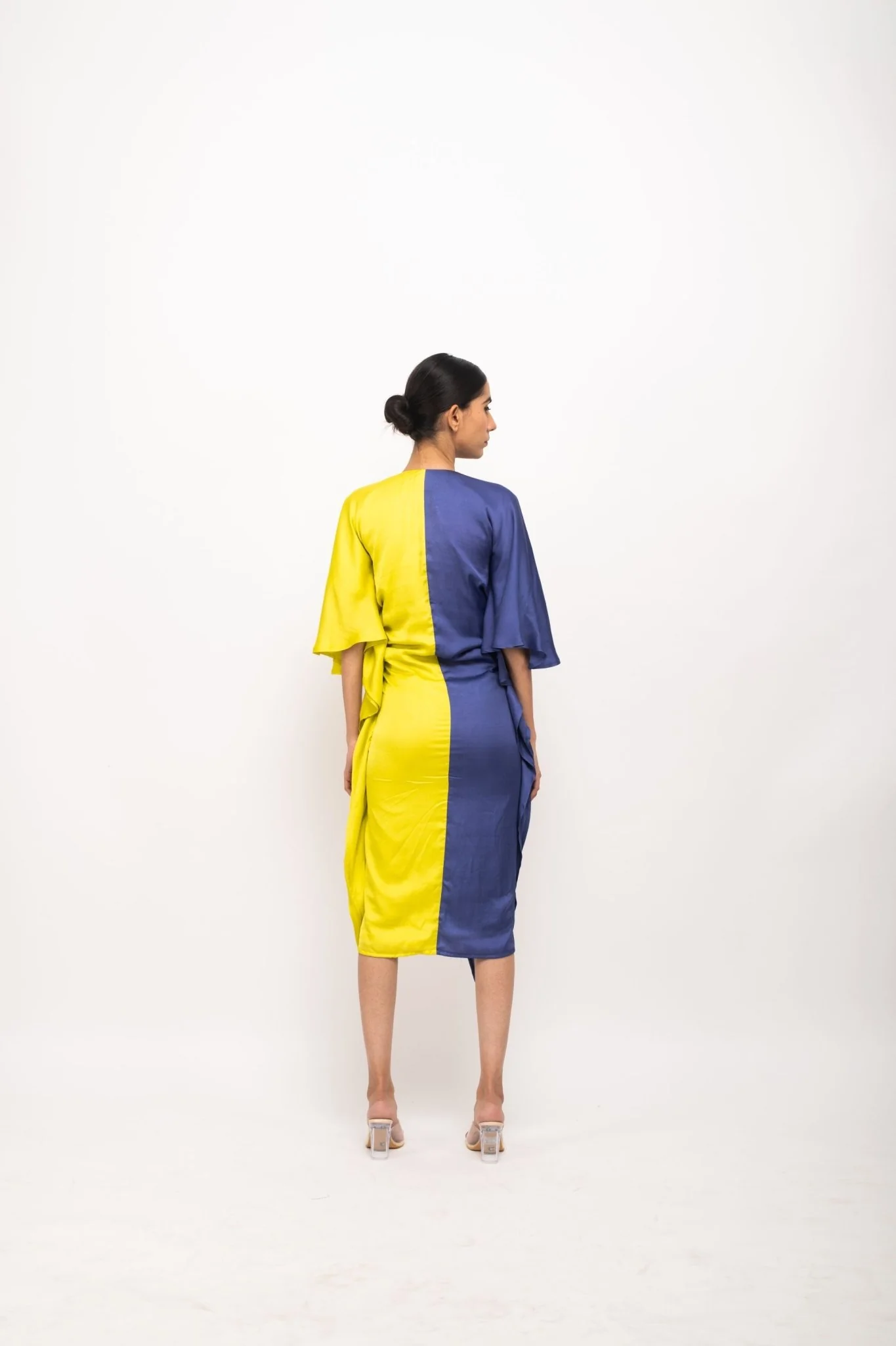 Blue-Neon Kaftan Bodycon Dress - Image 6