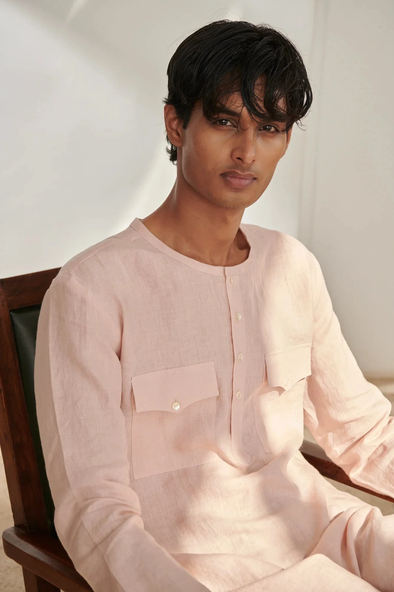Blush Mousse Men's Round Hem Kurta Set - Image 3