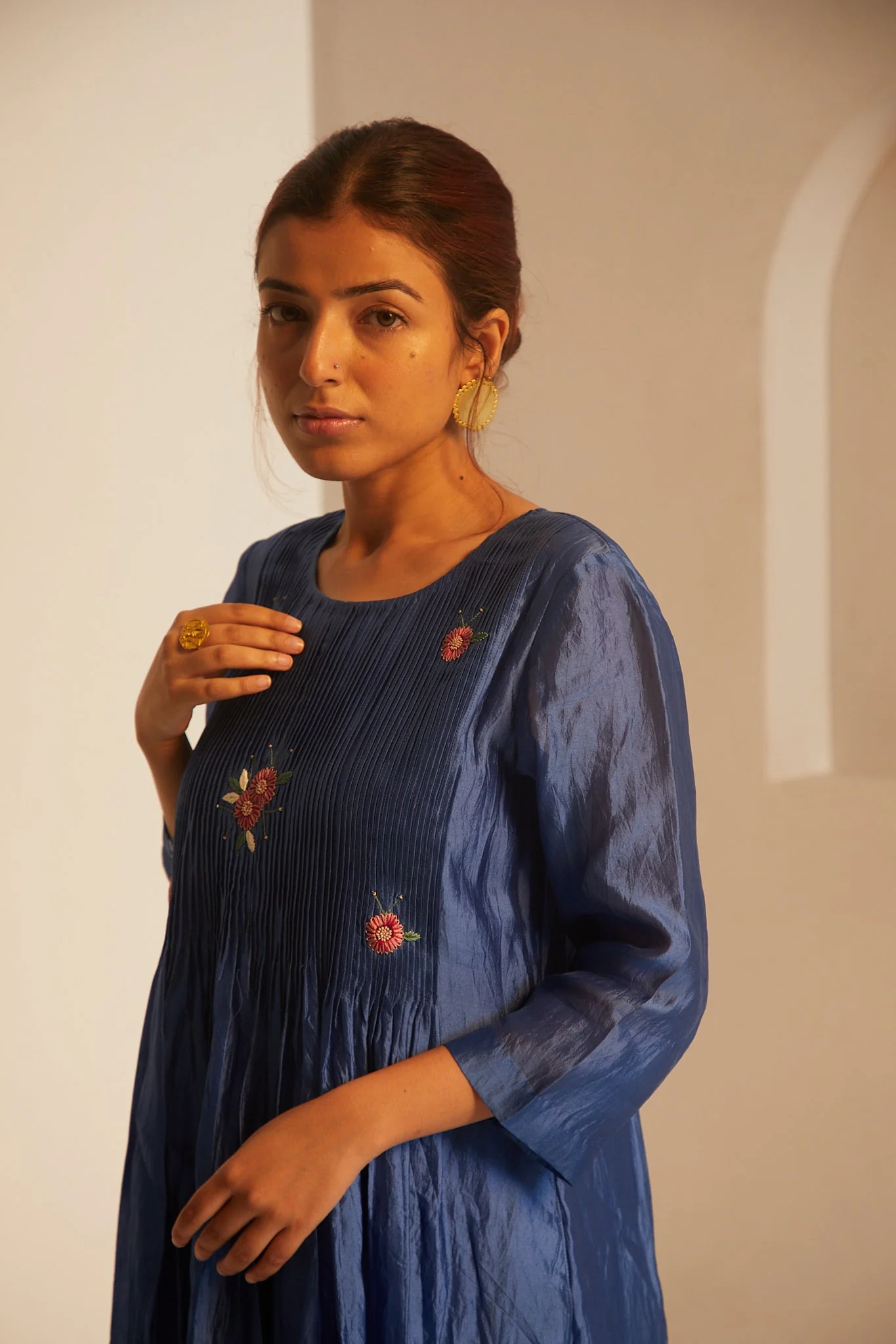 Bougainvillea Pleated Set - Blue - Image 2