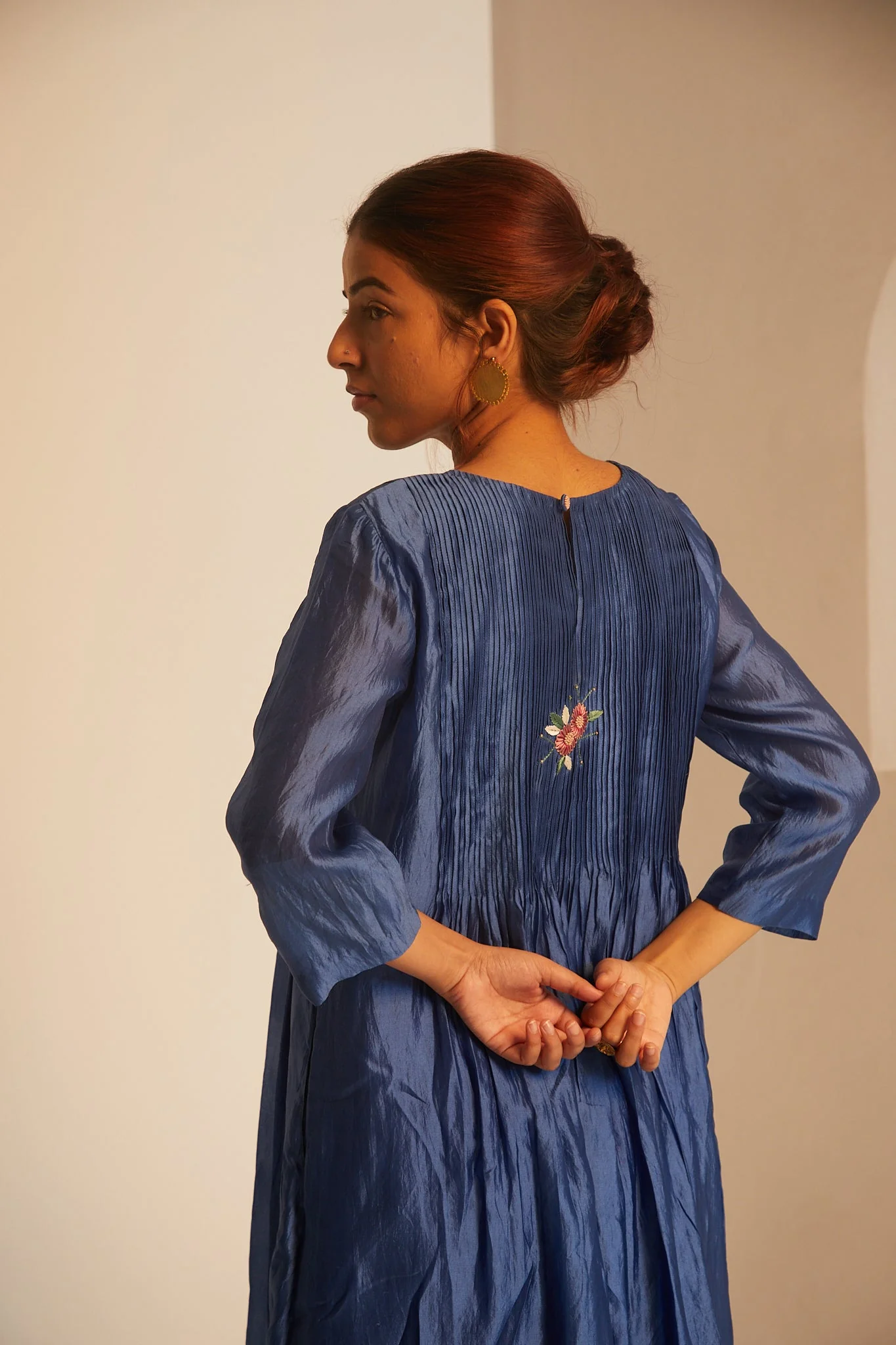 Bougainvillea Pleated Set - Blue - Image 4