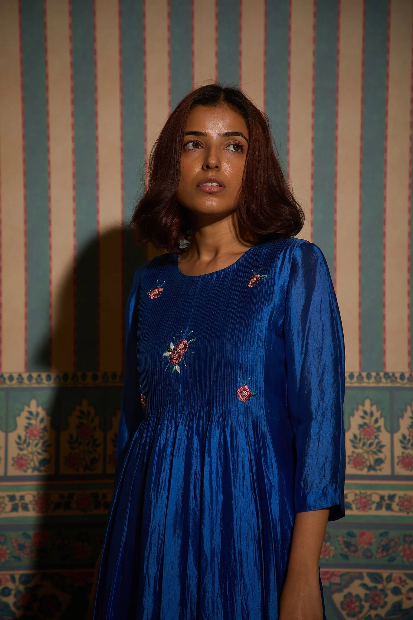 Bougainvillea Pleated Set - Blue - Image 7
