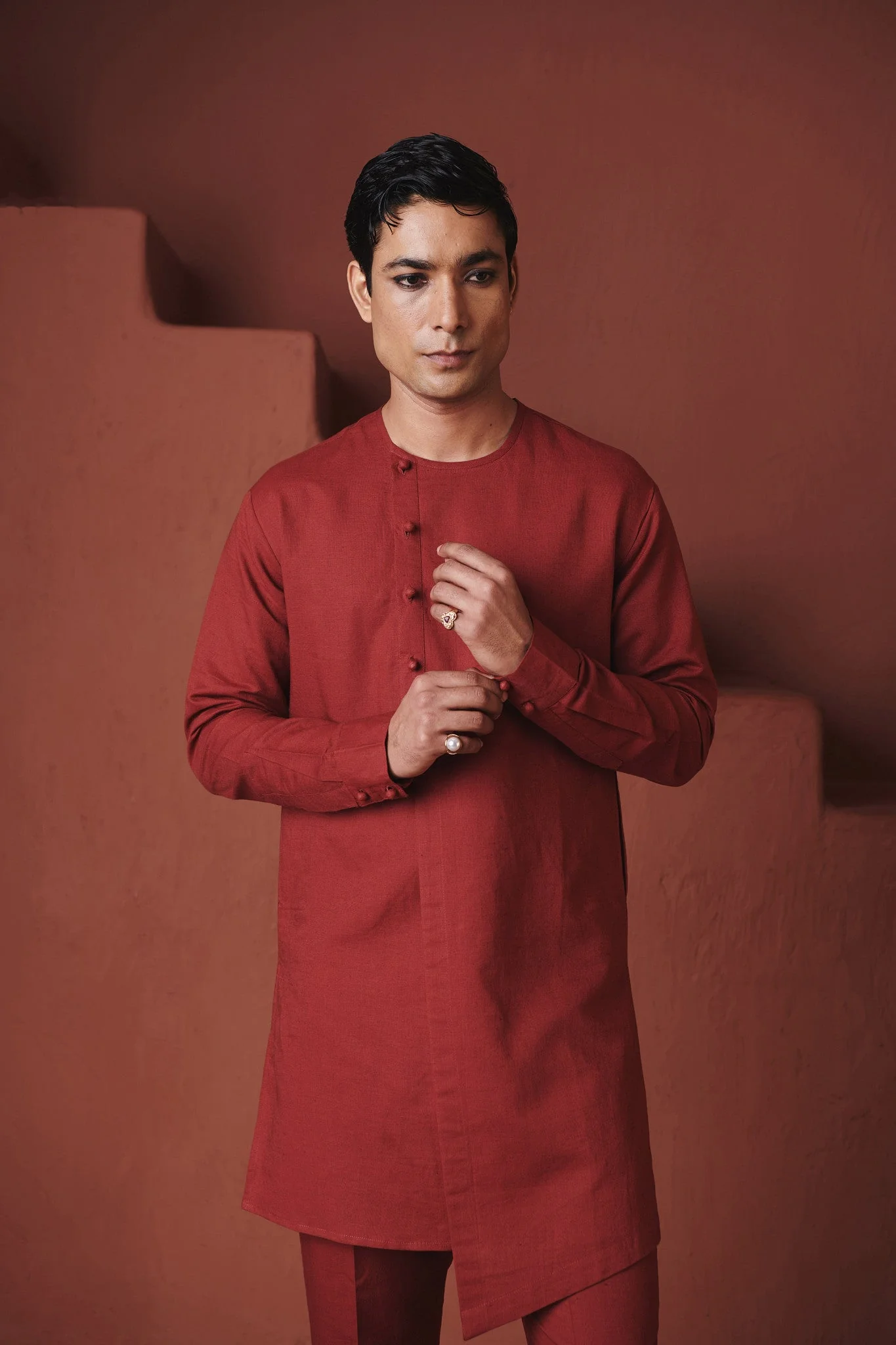 Brick Co-Linen Men's Saif Kurta Set - Image 2