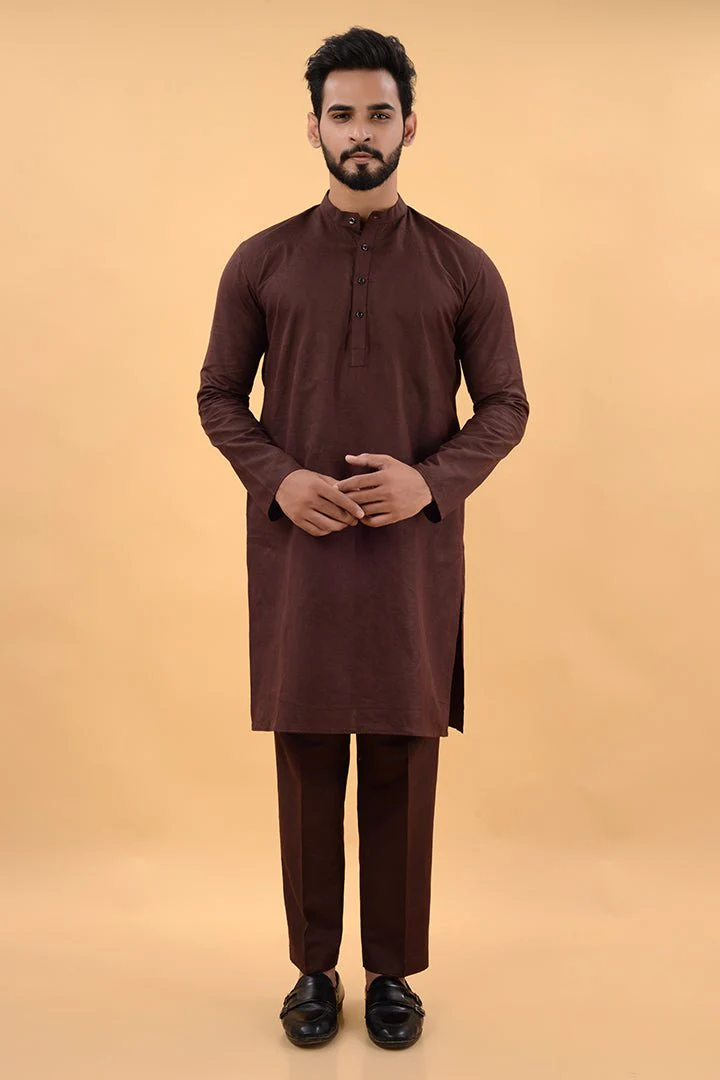 Brown Classic Kurta Set - Image 3