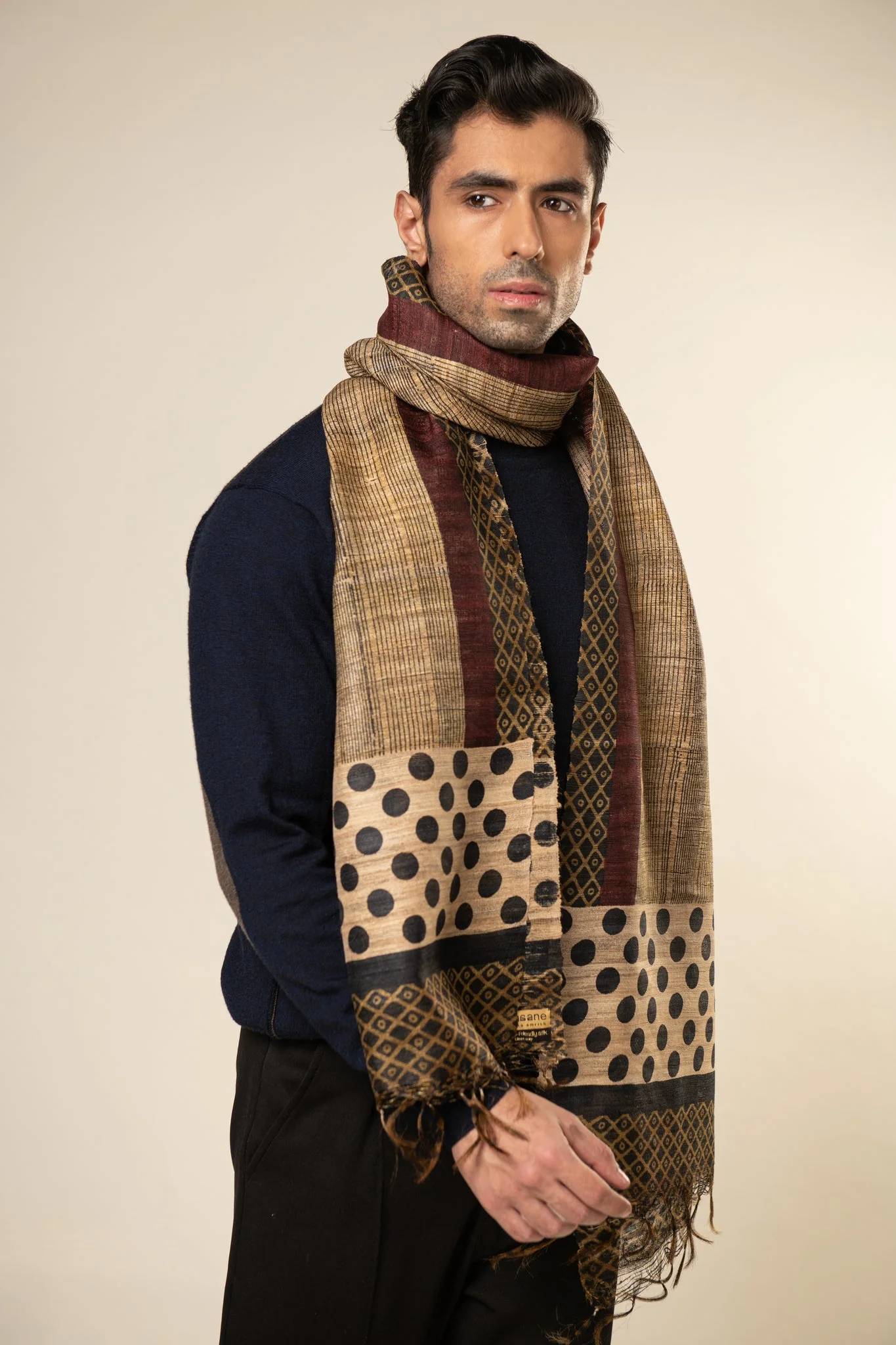 Camouflage Tussar Peace Silk Scarf - Image 2