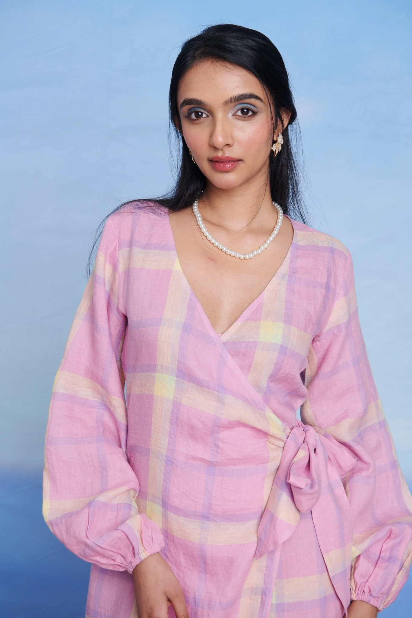 Cassata Linen Wrap Billow Dress - Image 2