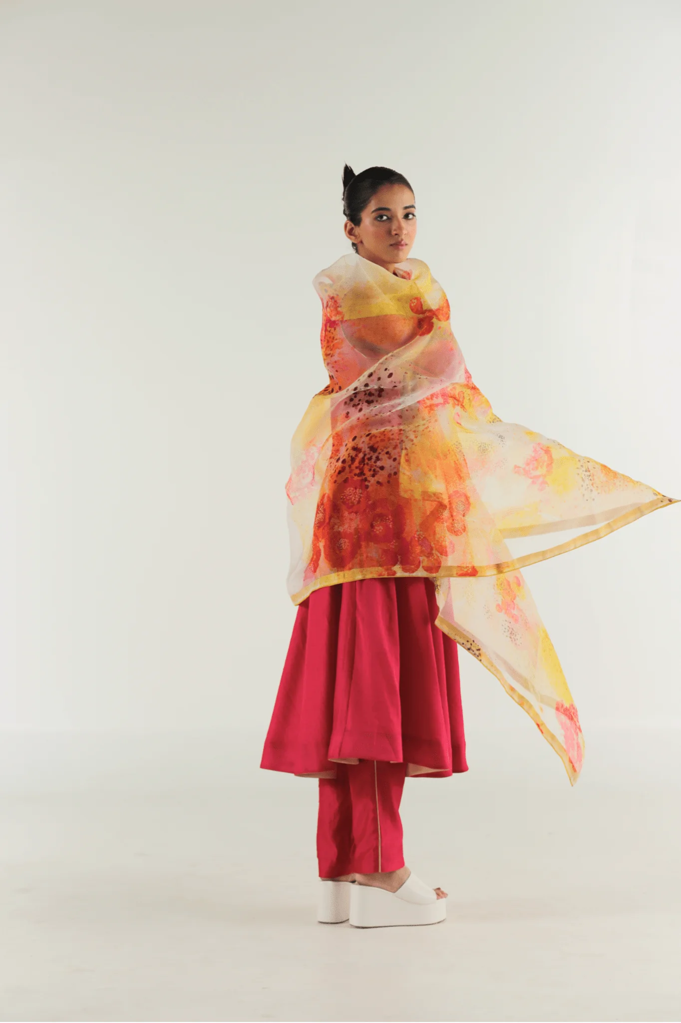 Cerise Pink Ghera Anarkali Set - Image 3