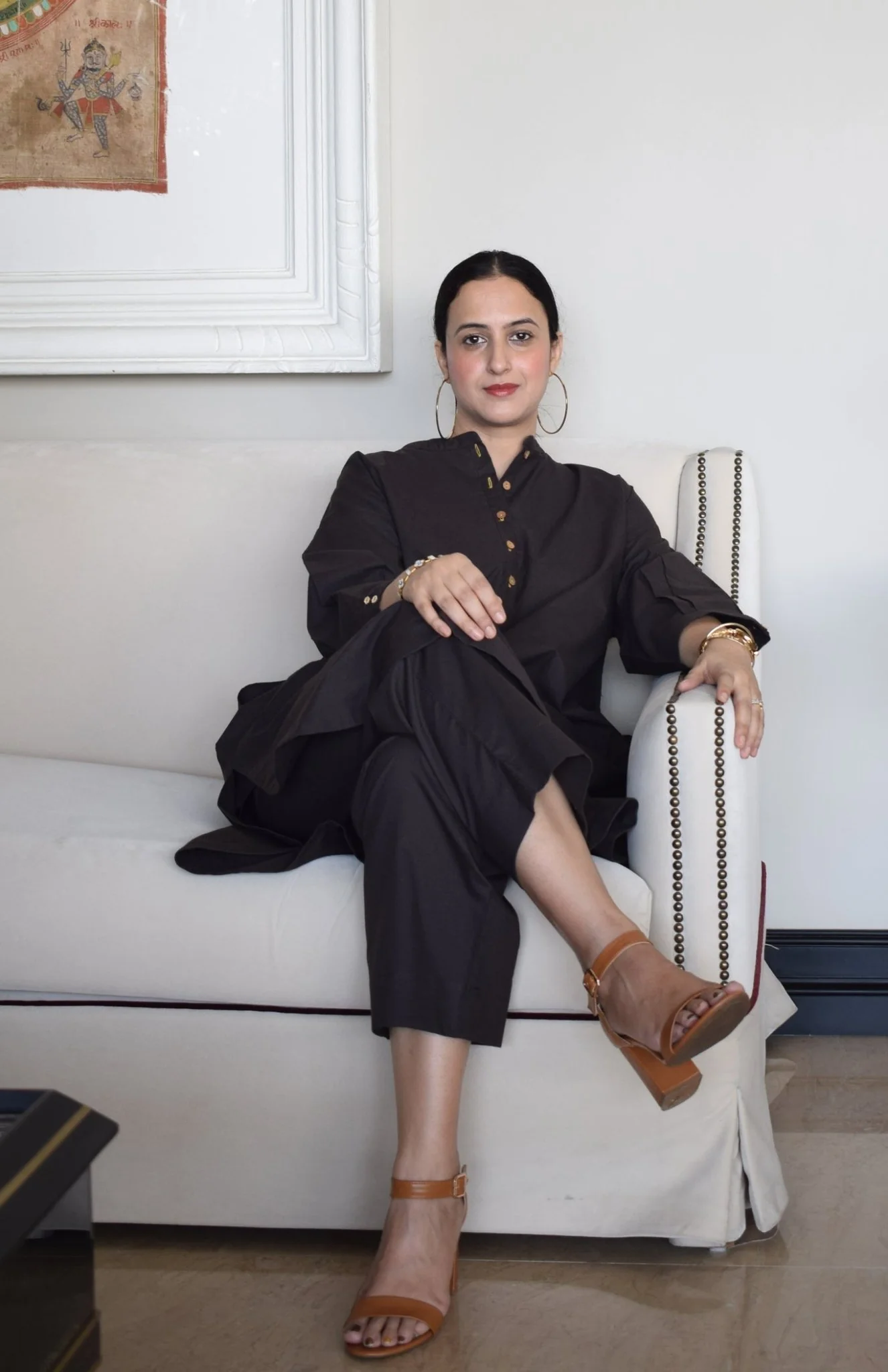 Charcoal Antifit Kurta with Placket - Image 7