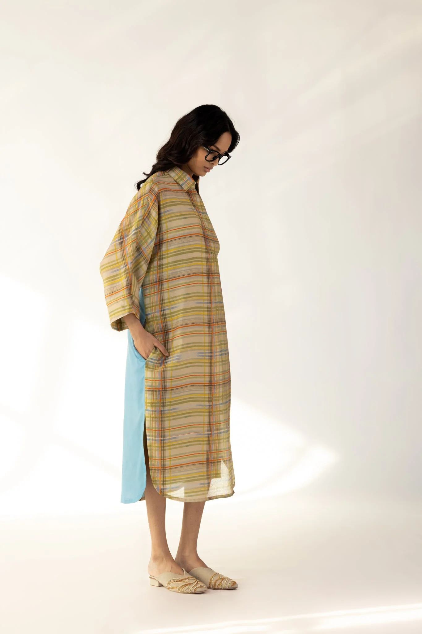 Check Orchid Shirt Dress - Image 5